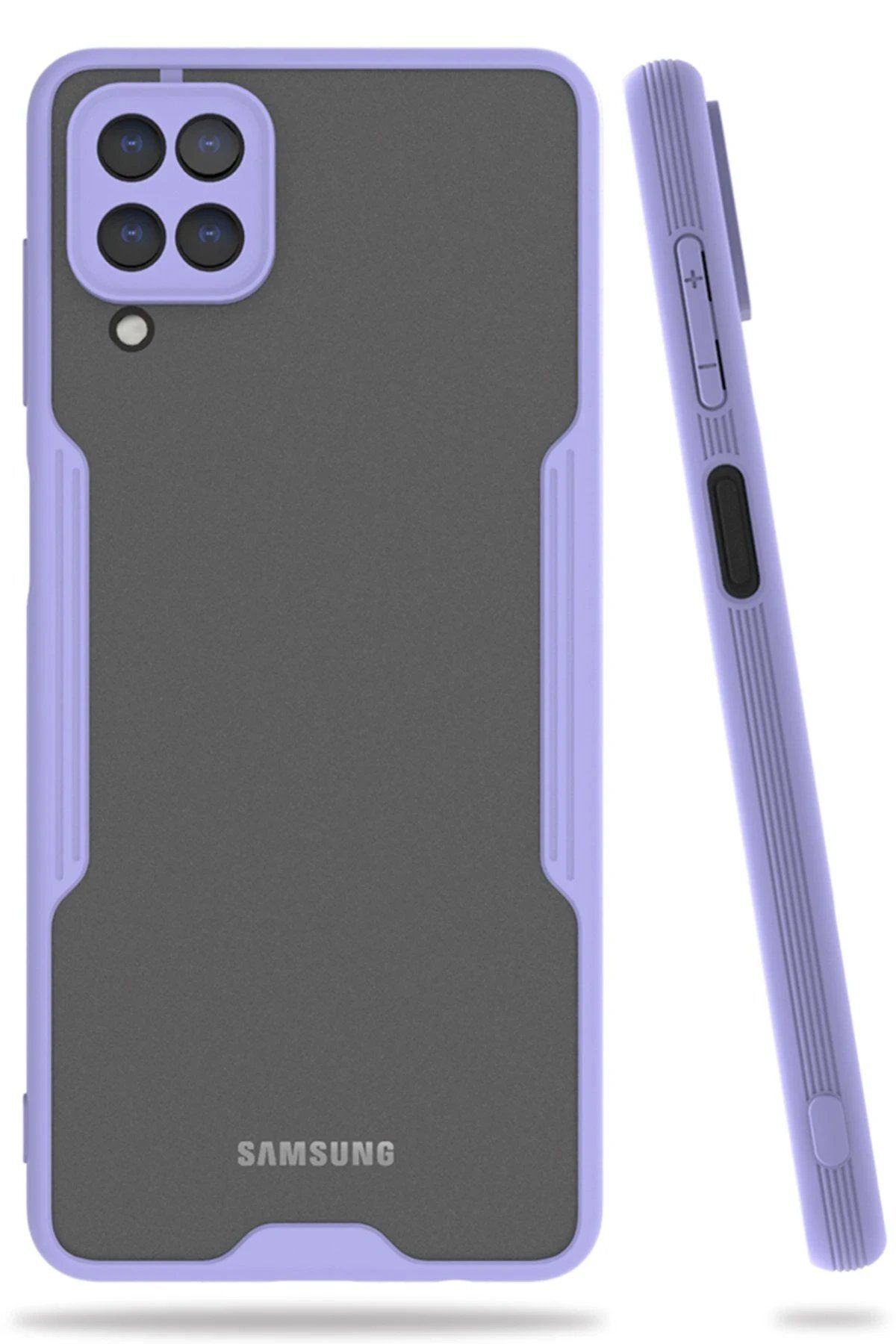 Toptan Bulurum Samsung Galaxy A22 Kılıf Platin Silikon - Lila