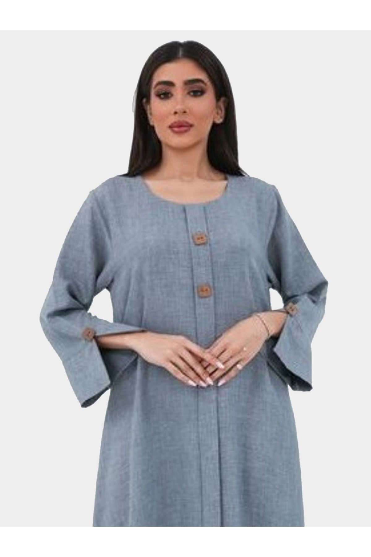 Elena by DStyle-Melange Buttoned A-Line Jalabiya 4