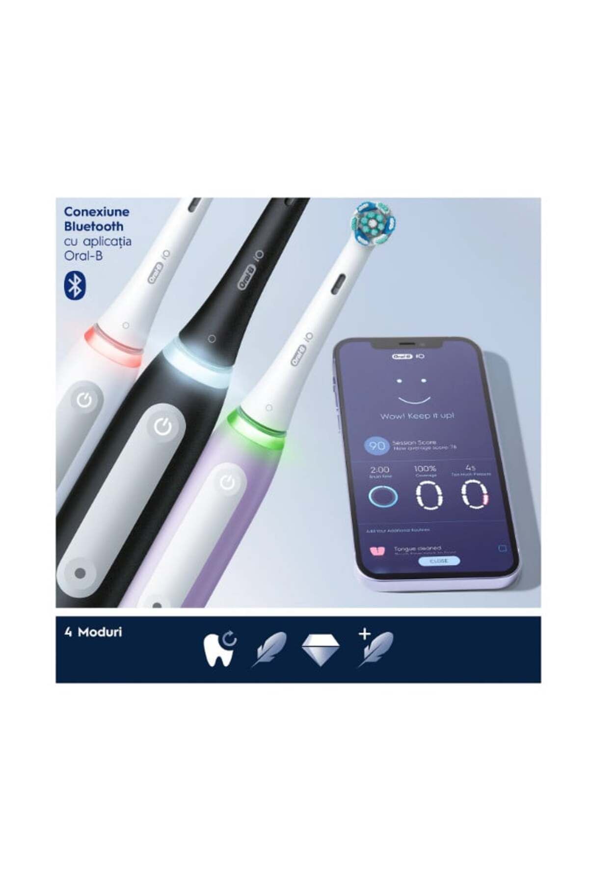 Oral-B-Io 4 Electric Toothbrush With Magnetic And Micro-vibration Technology, Smart Pressure Sensor 4