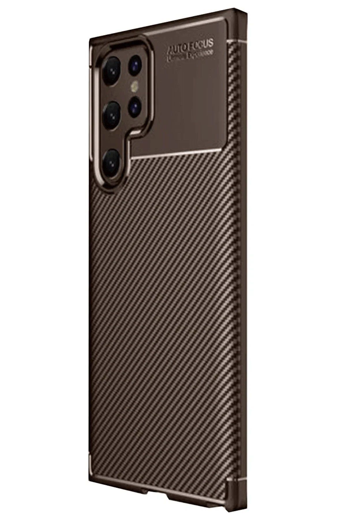Toptan Bulurum Samsung Galaxy S25 Ultra Kılıf Auto Focus Karbon Kapak - Kahverengi