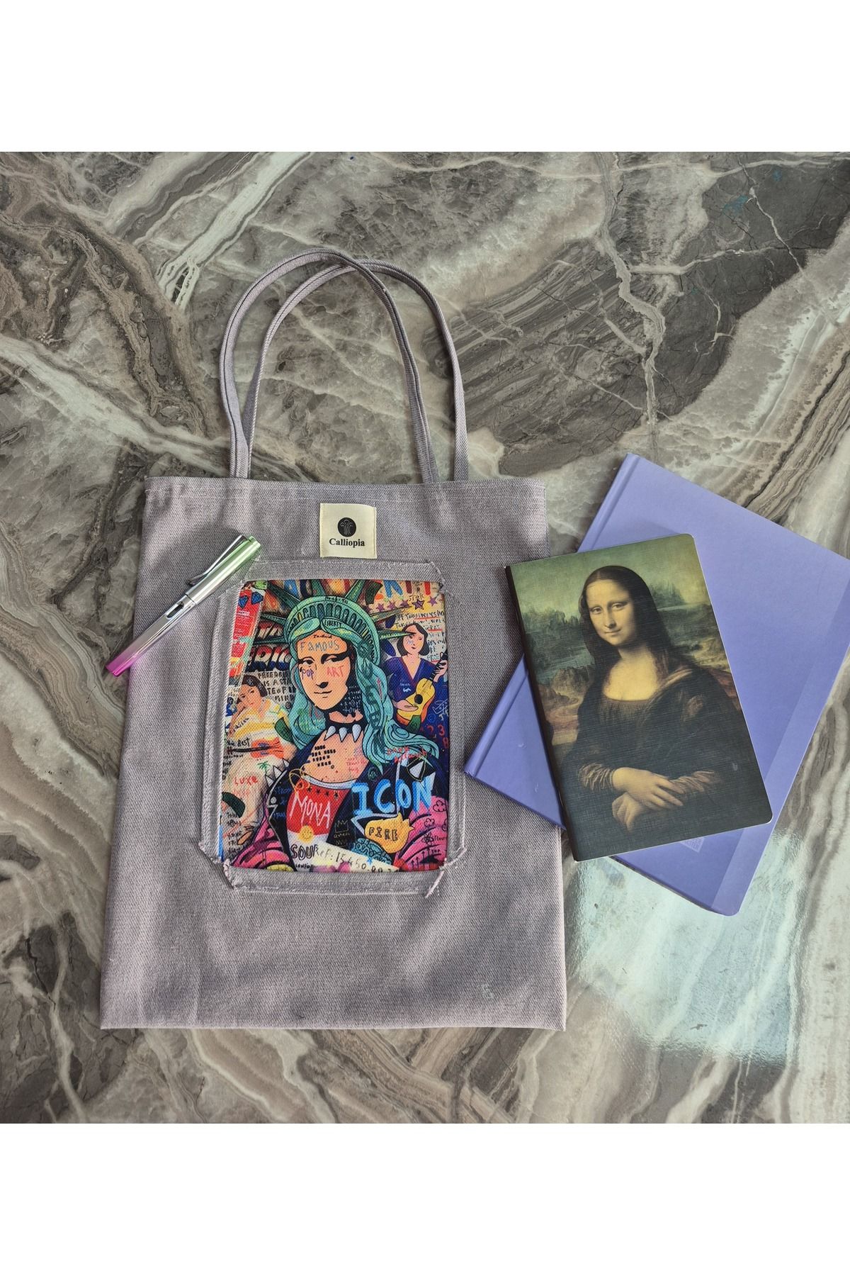 Calliopia Pop Art Sanat Eseri Çanta Mona Lisa