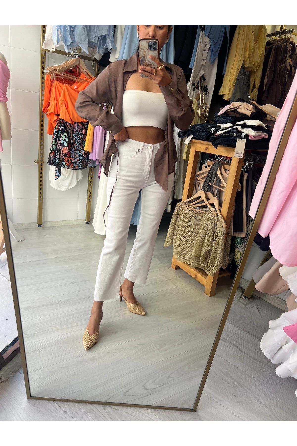 Butik Beyaz boy fit jeans