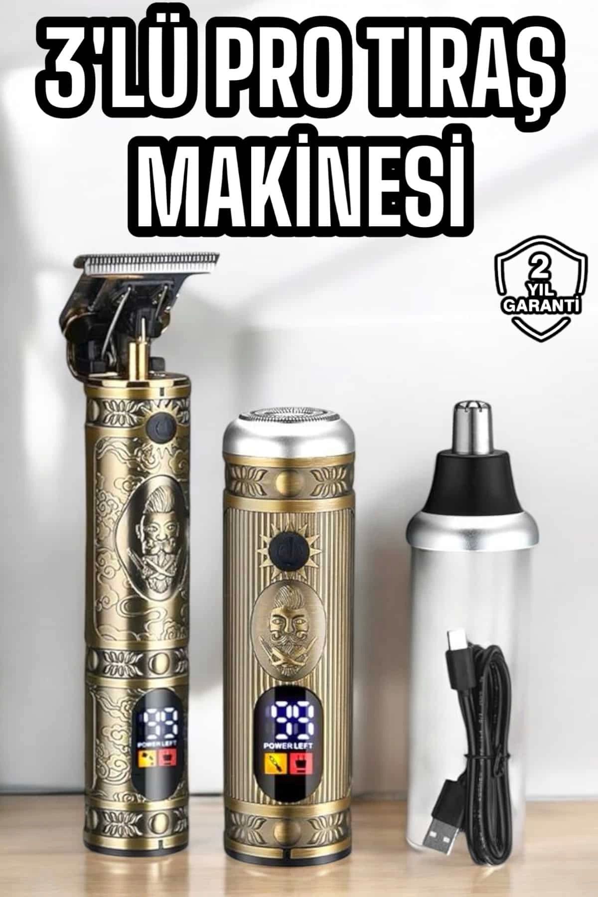 Modafiks Tıraş Makinesi Üç Başlıklı Saç Sakal ve Vücut Tıraşına Uygun