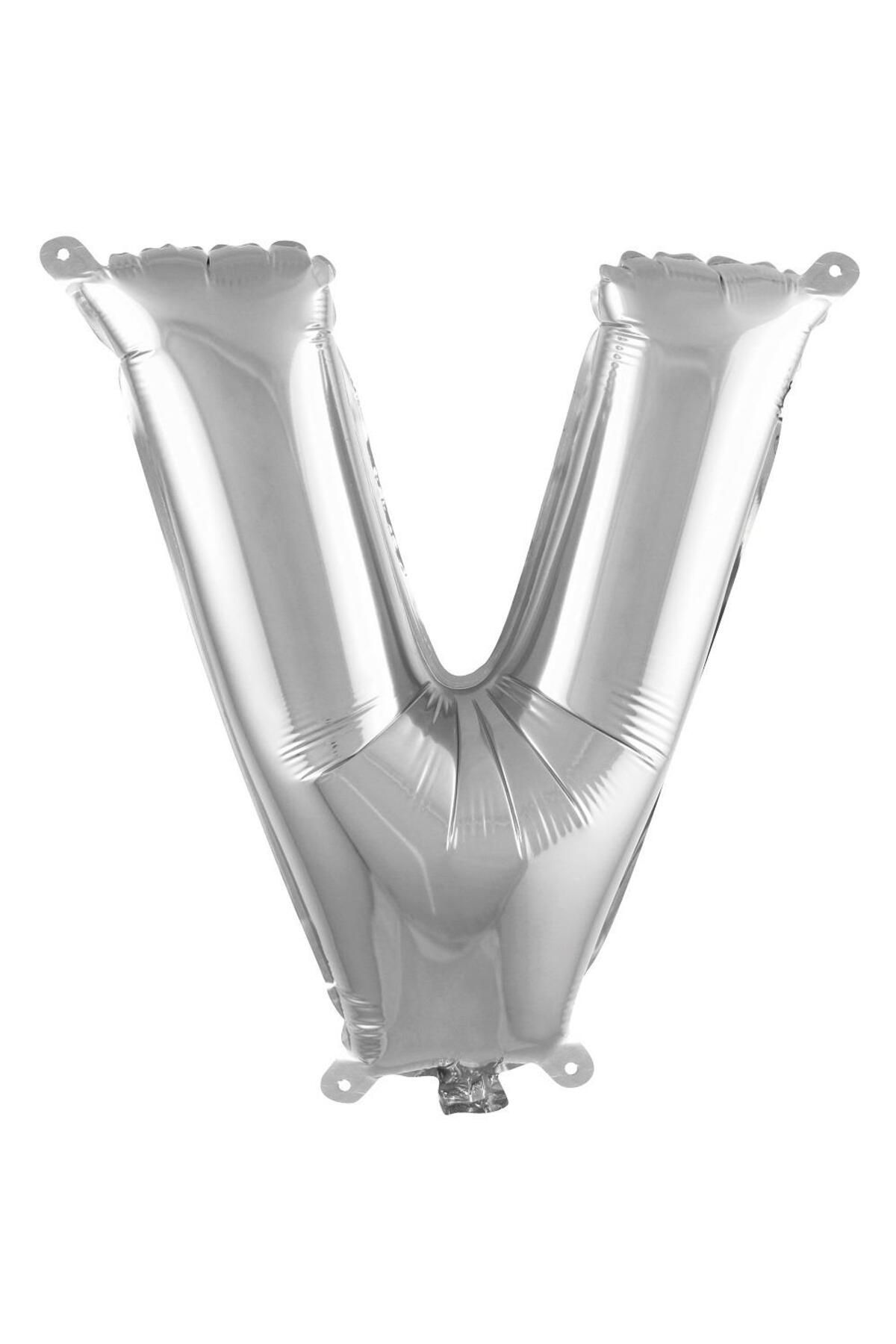PARTİMİO PARTİ MALZEMELERİ Harf Folyo Balon Gümüş Renk 16'' (36cm)