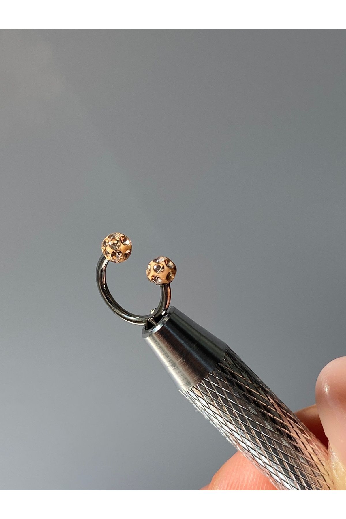 kurukafagift Paslanmaz Çelik Yarım Ay Renkli Toplu Piercing Helix Tragus Helıx Kıkırdak 8 mm