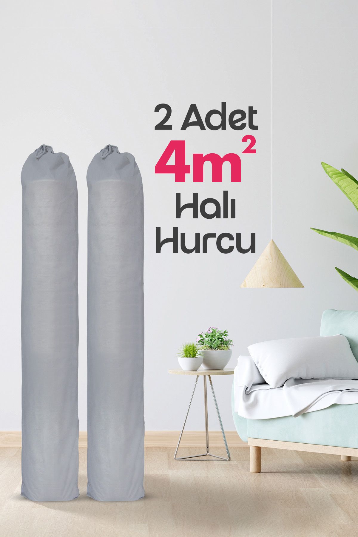 Palm Design 2 Adet Halı Hurcu, Halı Kılıfı, Halı Ambalajı, Halı Organizer