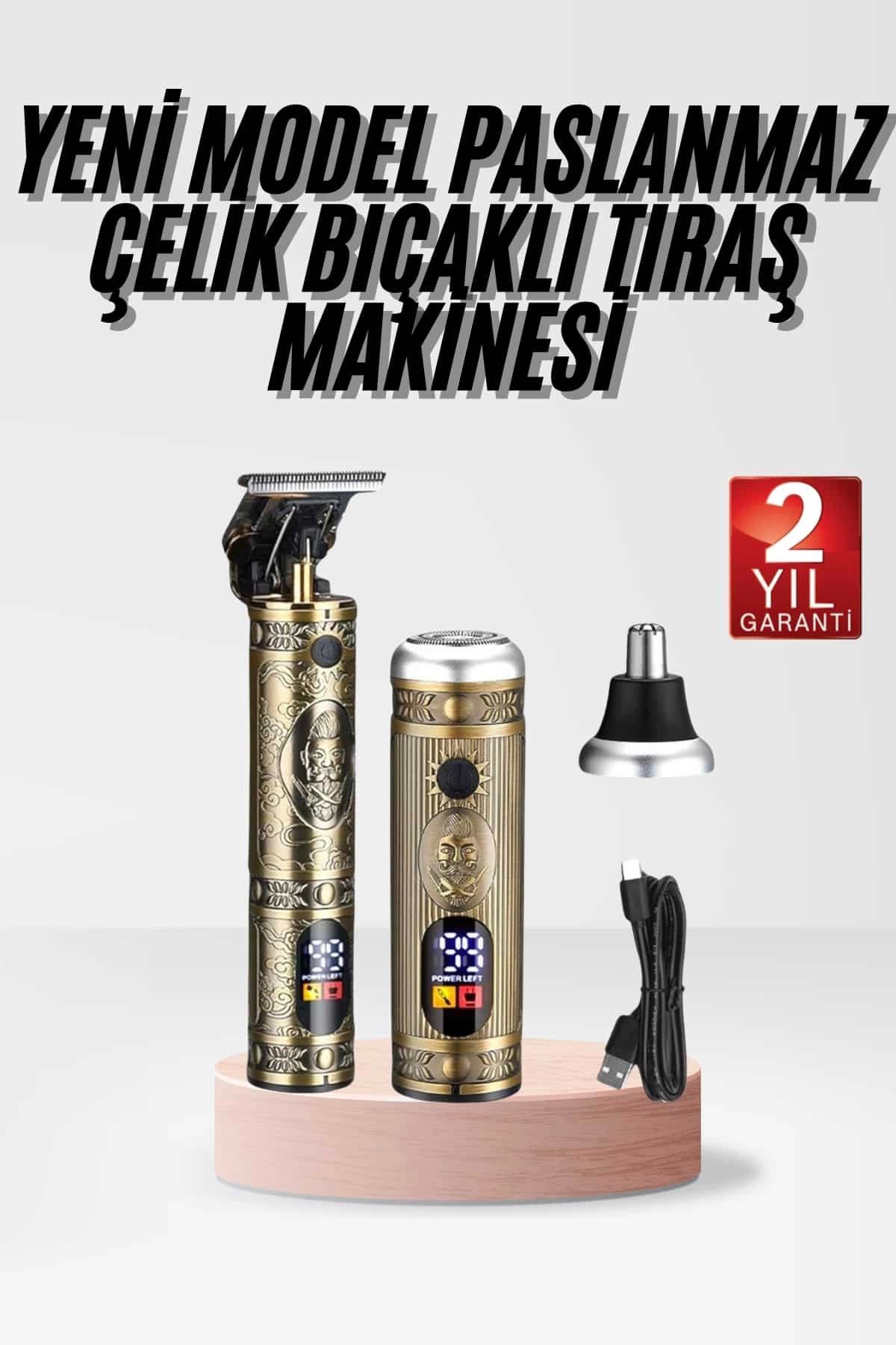 Modafiks Profesyonel Saç Sakal Vücut Kulak ve Burun Tıraş Makinesi 3 Başlıklı