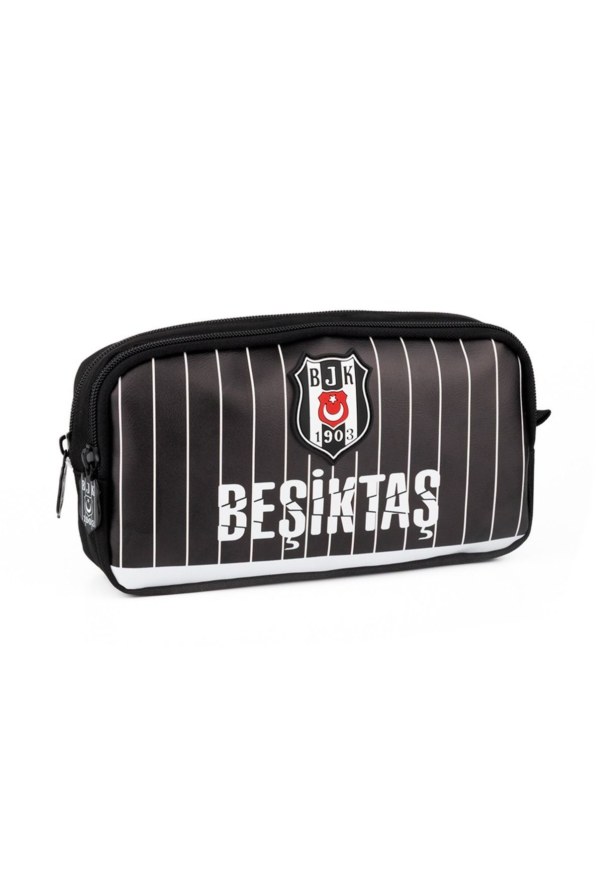 Beşiktaş Beşiktaş Official Lisanslı İki Bölmeli Fermuarlı Team İnce Çubuk Desenli Jumbo Kalem Çantası 25355
