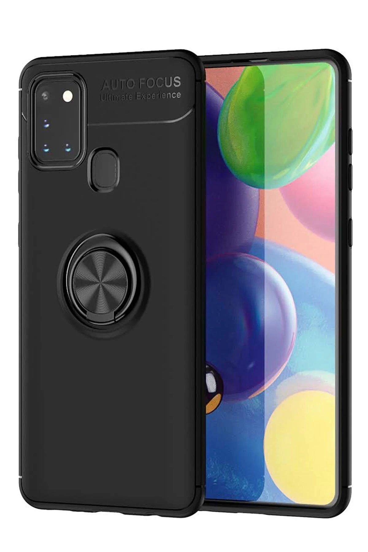 Toptan Bulurum Samsung Galaxy M31 Kılıf Range Yüzüklü Silikon - Siyah