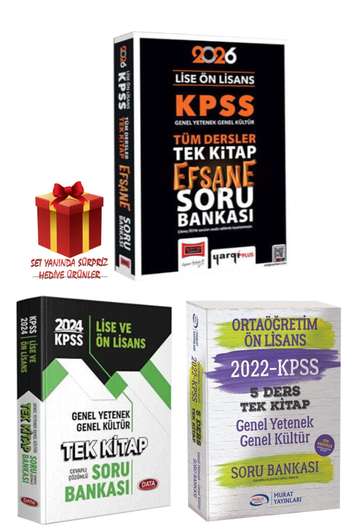 Yargı Yayınları 2026 KPSS Lise-Ön Lisans GY-GK Tek Kitap Soru Bankası Seti+Hediye