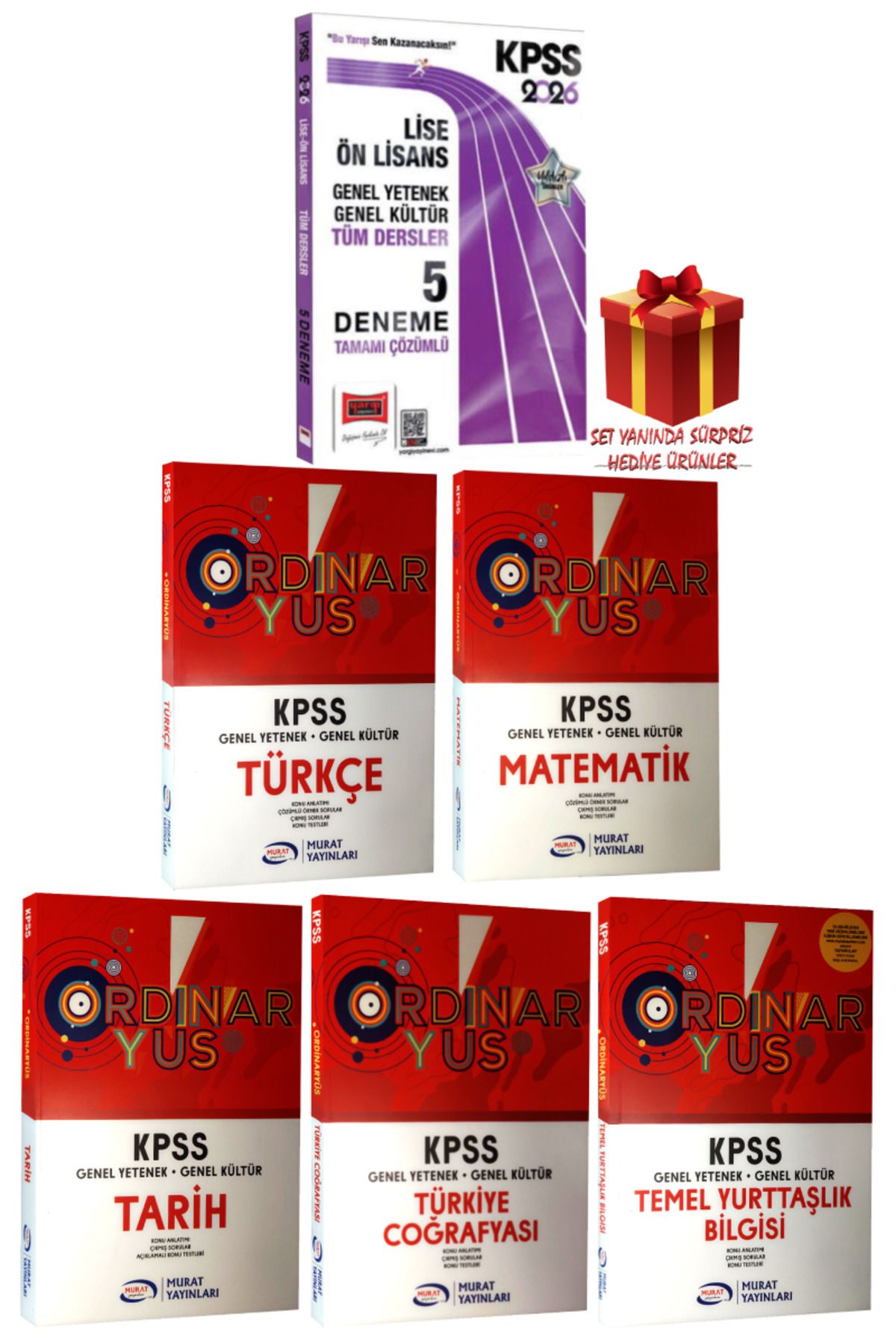 Yargı Yayınları 2026 KPSS Lise-Ön Lisans GY-GK Tüm Dersler Deneme+ORDÜNARYÜS Konu Anlatımı+Hediye