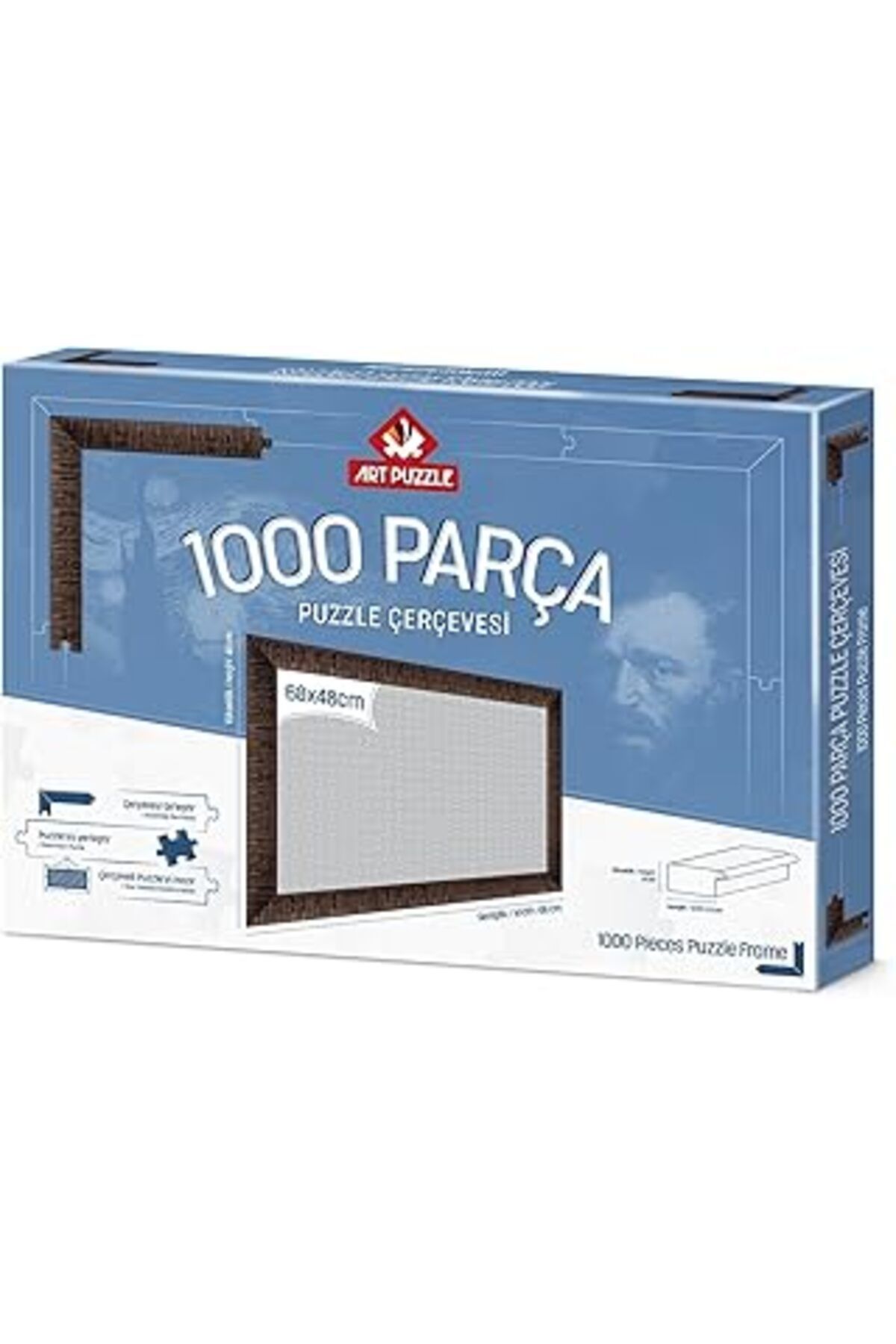 Pazarcan Art Puzzle Kahverengi 1000 Parça Demonte Puzzle Çerçevesi