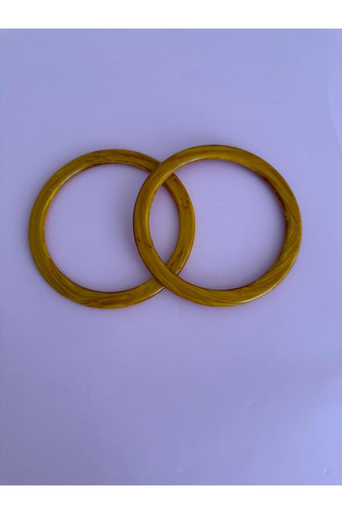 ZÜLEYHA TUHAFİYE HOBİ yuvarlak ahşap görünümlü plastik çanta sapı 12 cm çapında