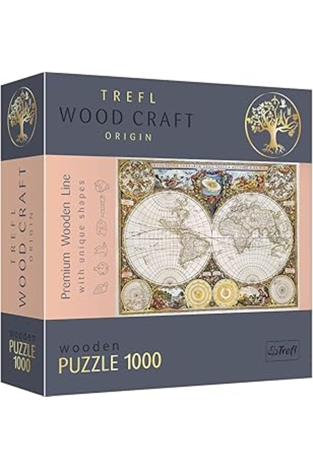 Pazarcan Trefl - Woodcraft 1000 Element, Ahşap El Sanatları, Düzensiz Şekiller, 100 Seyahat Karakteri, Moder