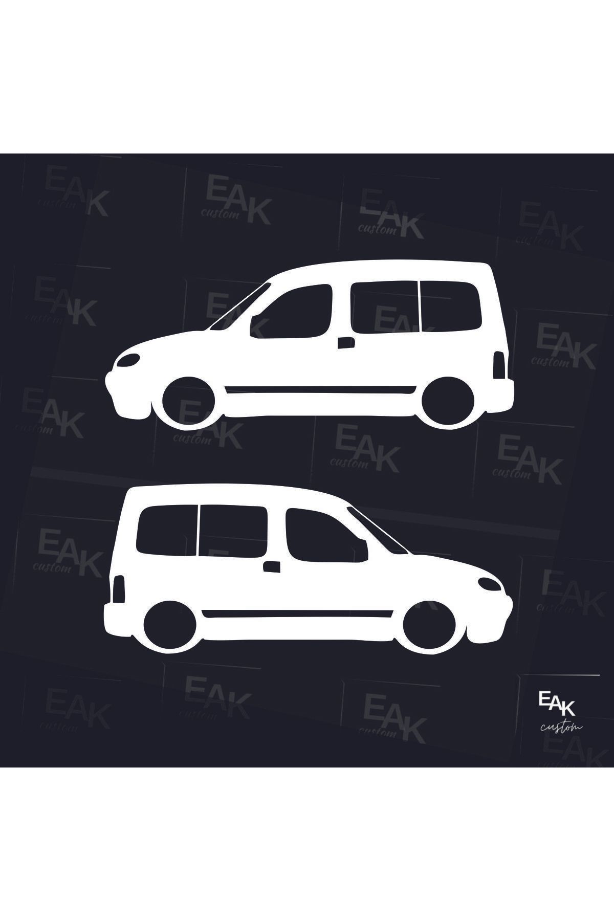 eakcustom PEUGEOT PARTNER oto sticker (18cm x 8cm ) (2 ADET)