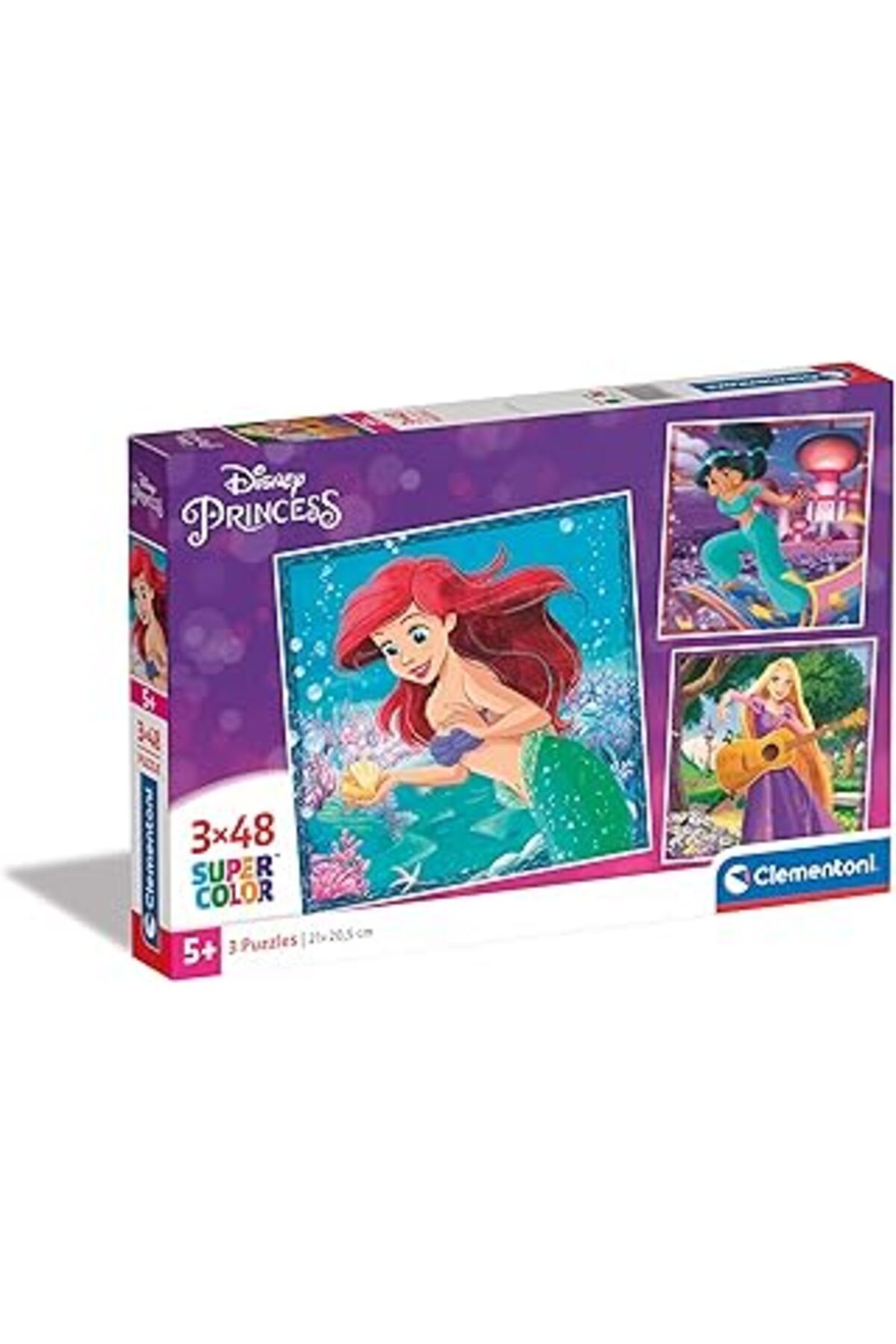 Pazarcan 25304 Prensesleri Supercolor Prenses-3X48 Parça (3 Dahil), Yapboz Yaş 5, Yapboz Karikatür