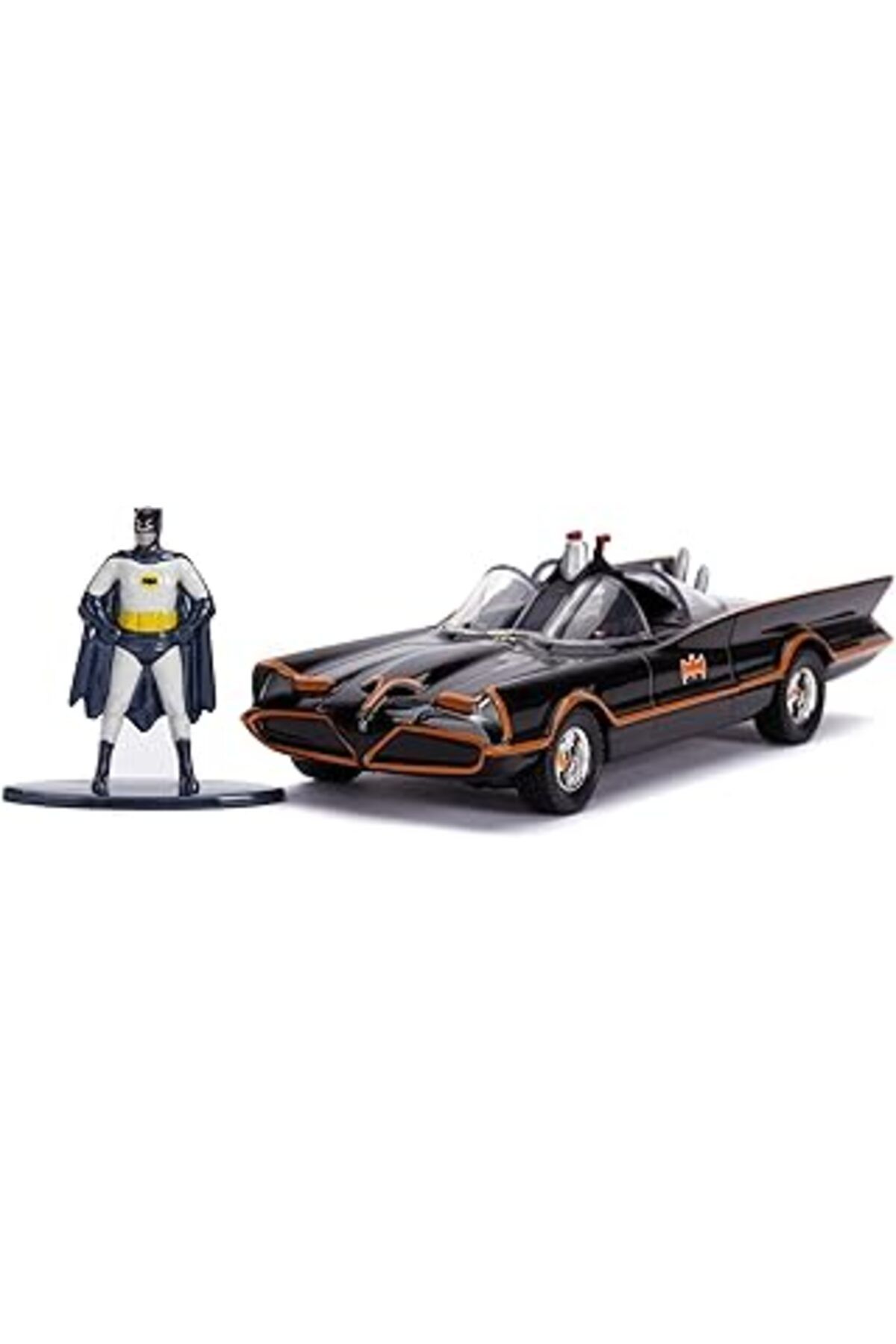 Karachil Dc Comics - Batman 1966 Tv Series Classic Batmobile Die-Cast Toy Car With Batman Die-Cast Figure