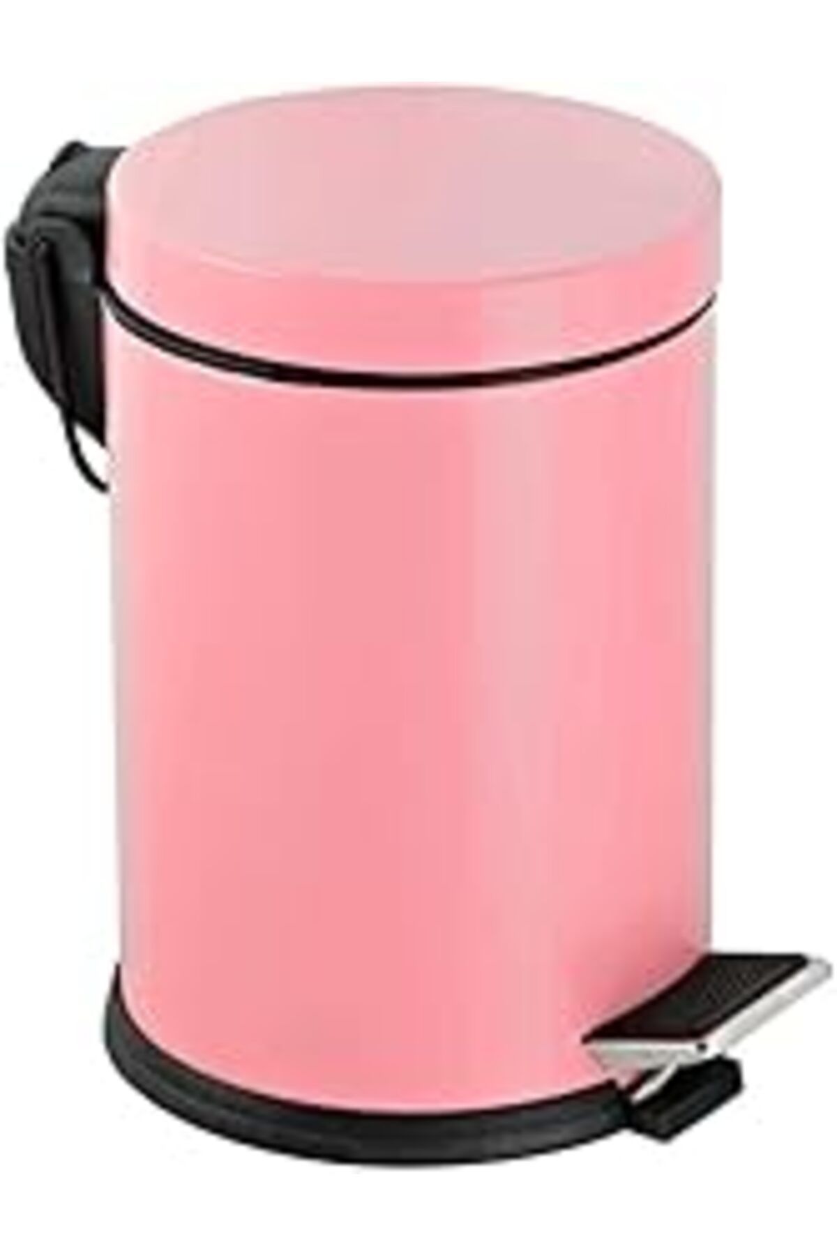 TBSProjects Vinoks Premium Serisi 5 Litre Hacimli Paslanmaz Banyo-Mutfak Pedallı Çöp Kovası Pembe