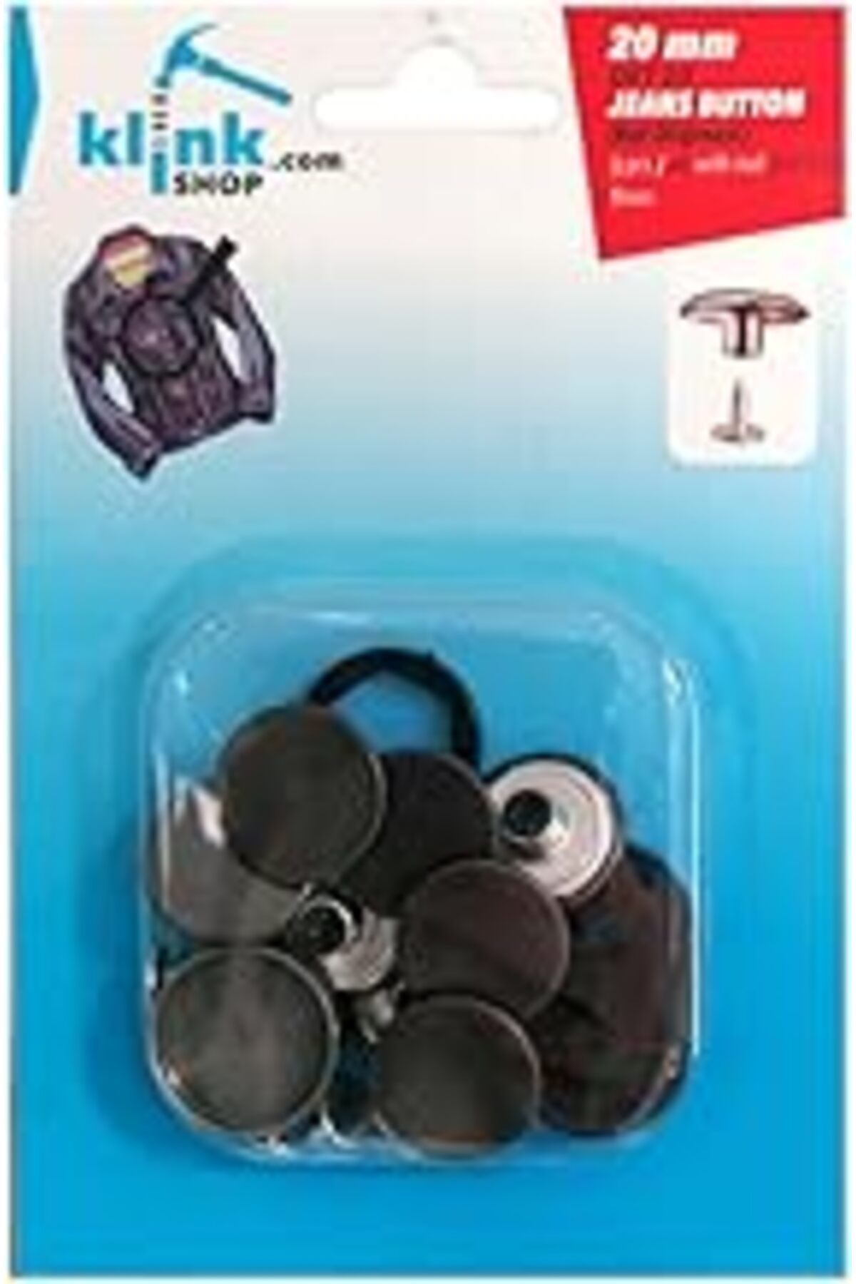 Pazarcan Çakma Düğme 20 Mm Kendin Yap Kiti, Kot Pantolon, Kot Mont Için Çekiçle Uygulama Aparatları Ve 8 Ade