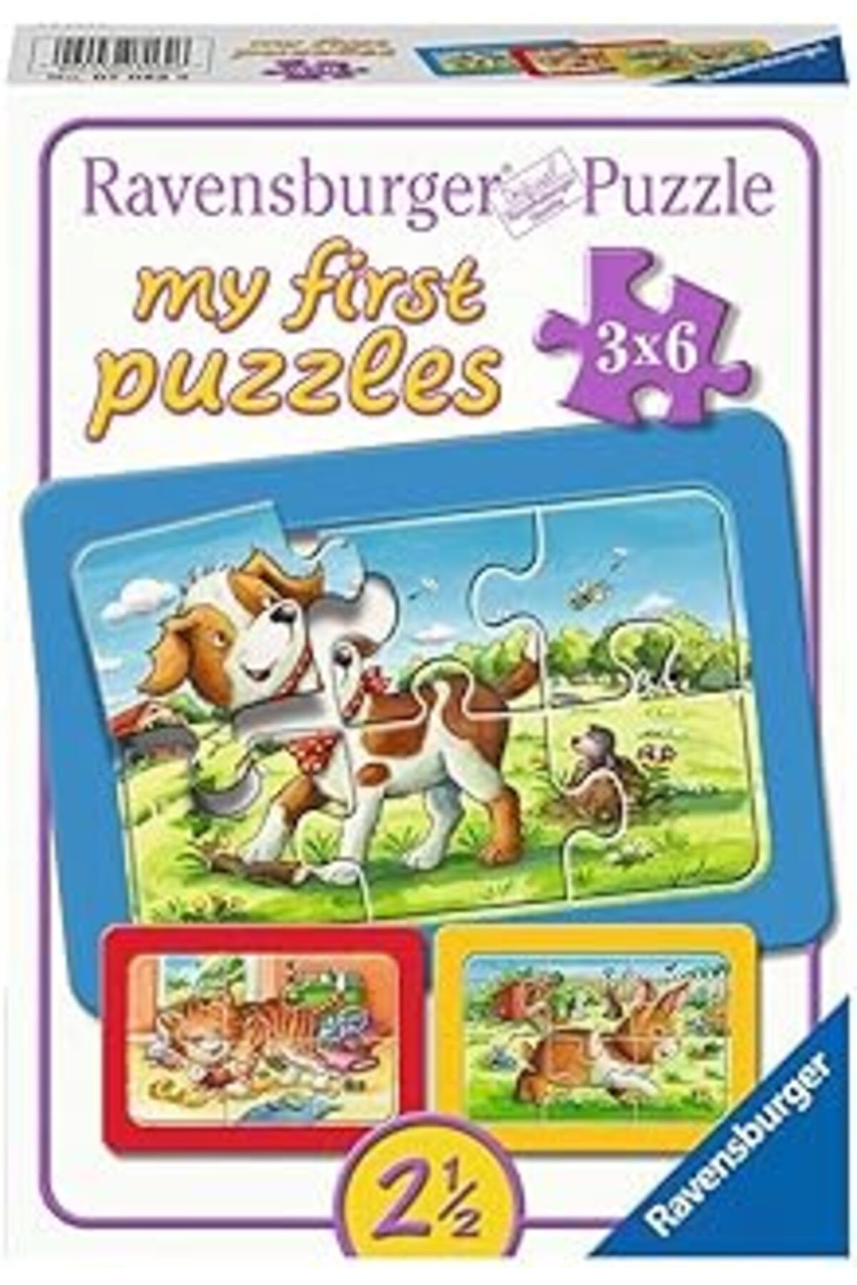 Karachil Ravensburger Çer Puzzle, Animal Friends, 3X6 Parça