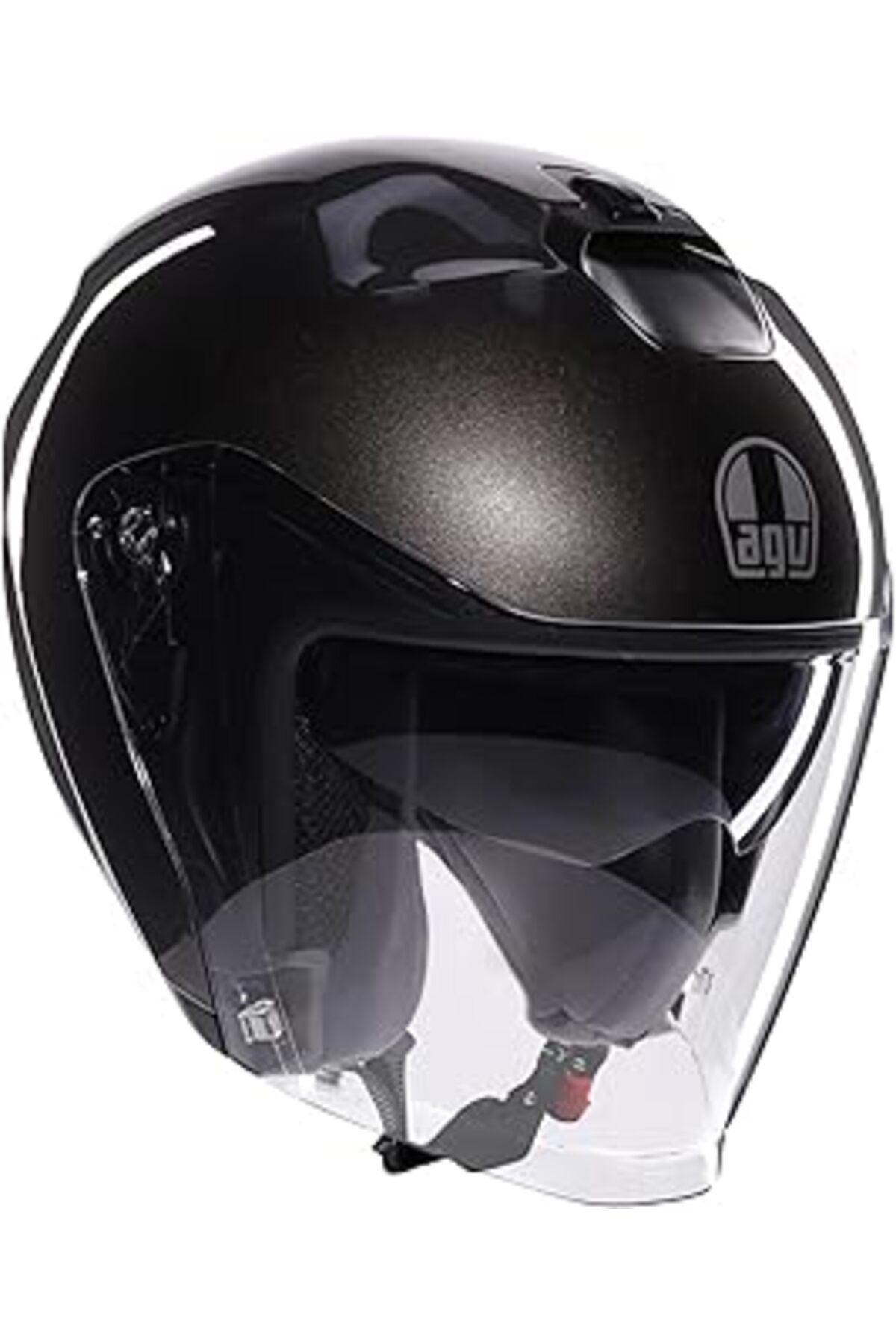 Mu Art Ahşap Agv Irides Motosiklet Kaskı Açık Kask Mono Asfalto Grey S