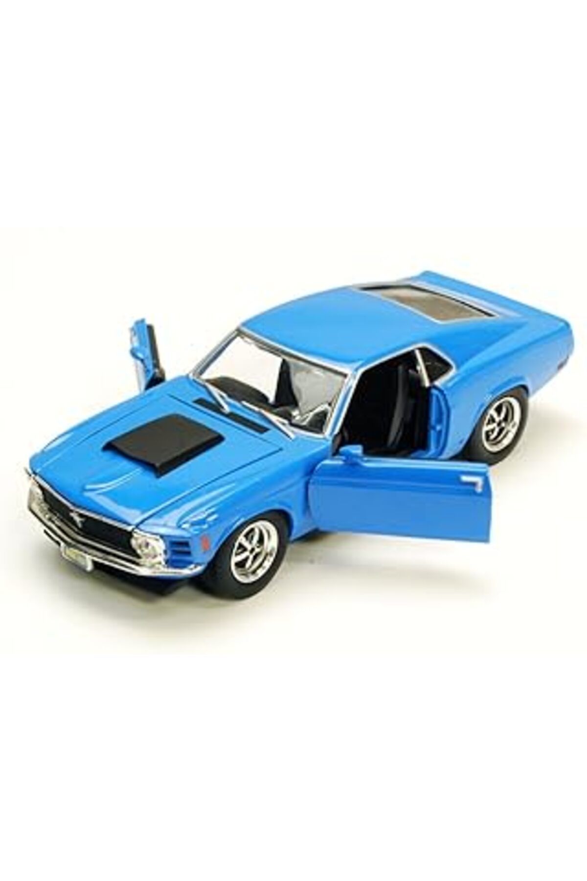 Karachil 1970 Ford Mustang Boss 429, Blue – Motormax 73303 – 1/24 Scale Diecast Model Toy Car By Motor Max