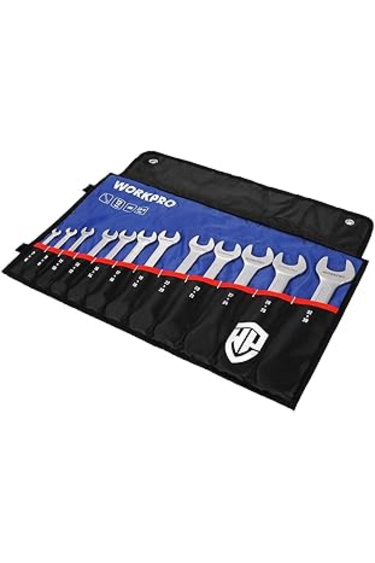 Pazarcan Workpro Wp202507 6-32Mm 12 Parça Cr-V Profesyonel Açık Ağız Anahtar Takımı + Bez Taşıma Kılıfı