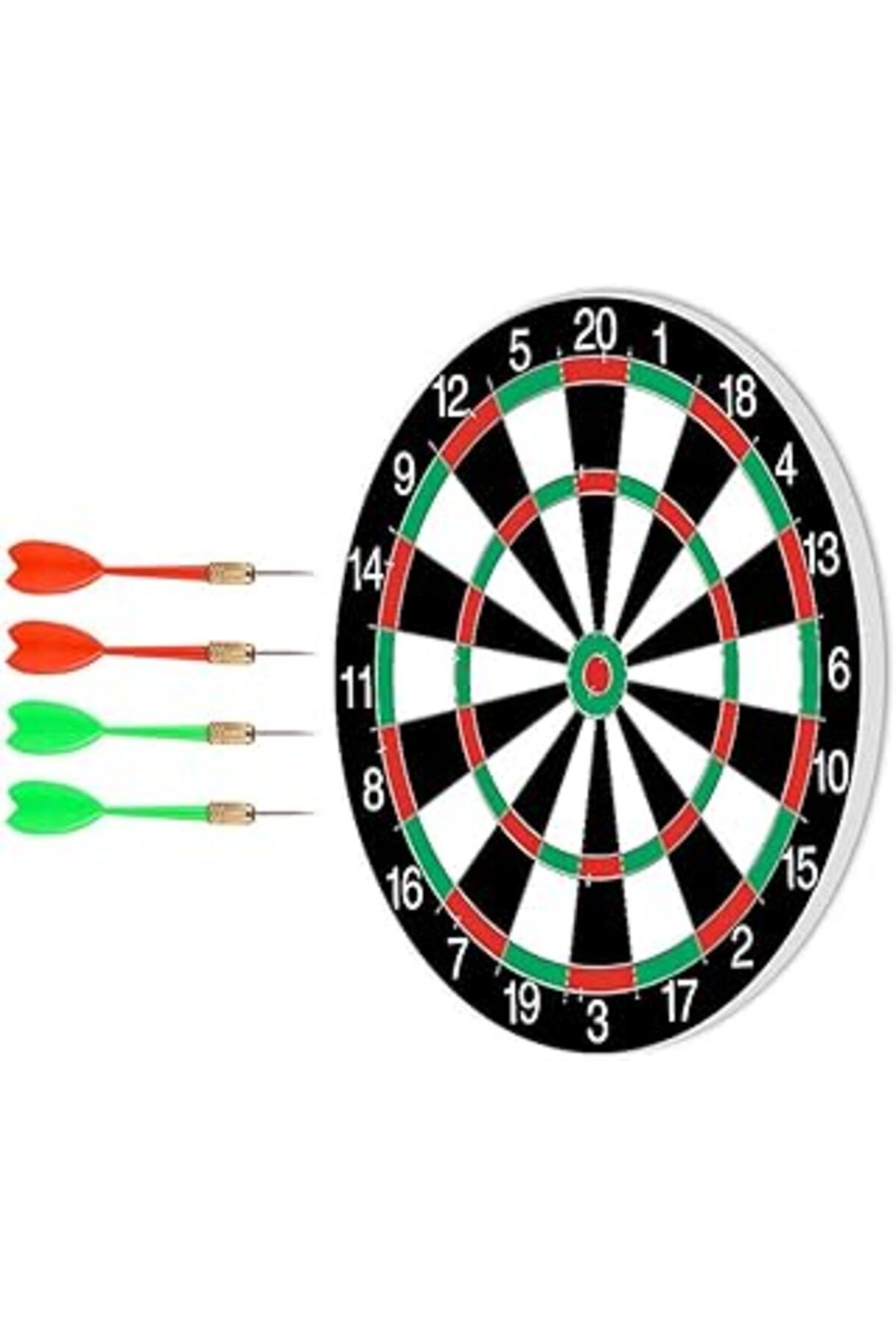 Mu Art Ahşap Walke 16İnç Dart Tahtası Seti, 6 Çelik-Plastik Dart İle Çift Taraflı Dart Tahtası Oyunu, Oyun Salon