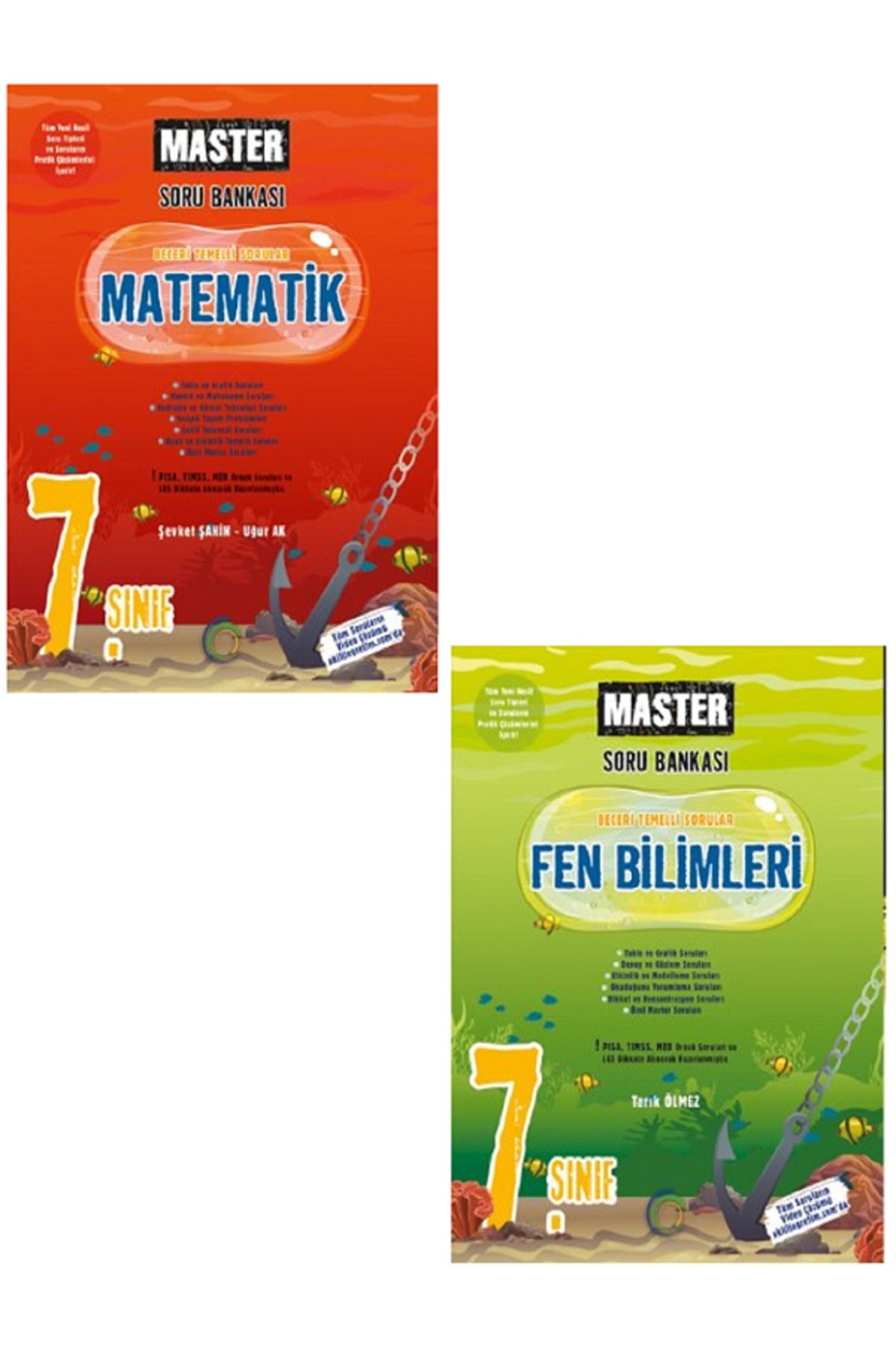 Evrensel İletişim Yayınları 7.Sınıf Okyanus Master Matematik + Fen Bilimleri Soru Bankası / Beceri Temelli Sorular / 2 KİTAP