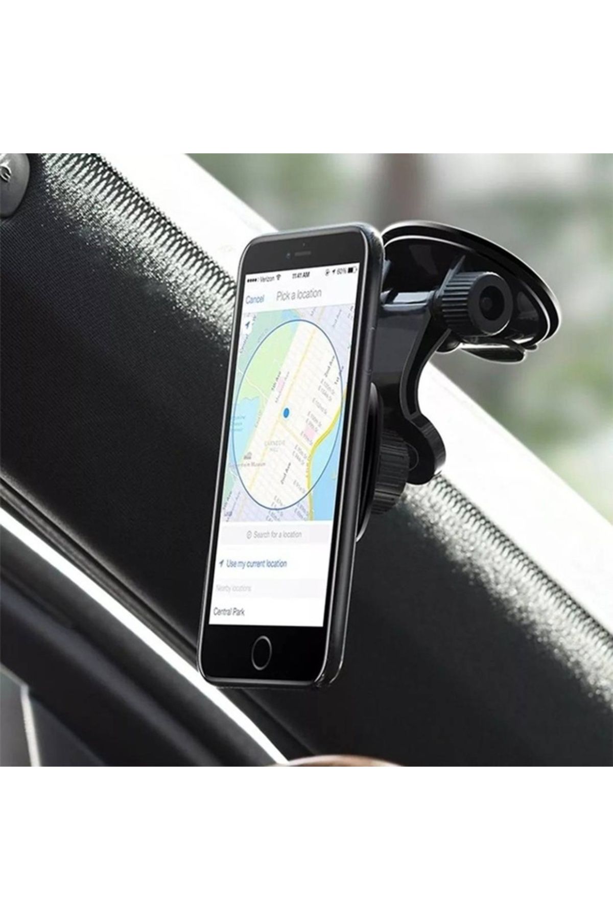 SKYDDAR INNOVATION-Suport auto magnetic, rotație 360°, compatibilitate universală, (S6), negru roșu, set cu autocolant 5