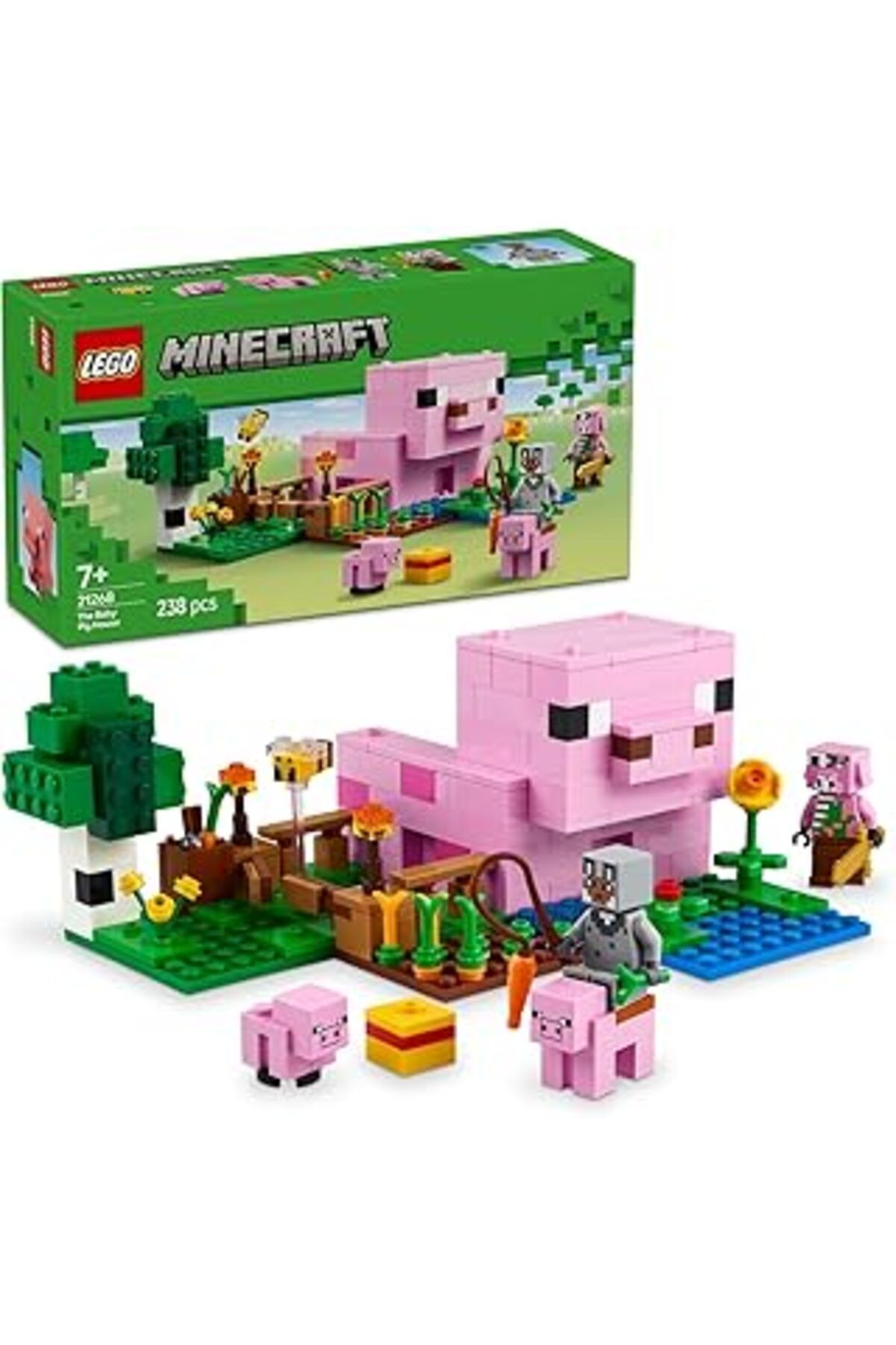 Qedii Lego Minecraft Yavru Domuz Evi 21268 – 7 Yaş Ve Üzeri Çocuklar Için Kahraman Figürü, Yaratıklar Ve