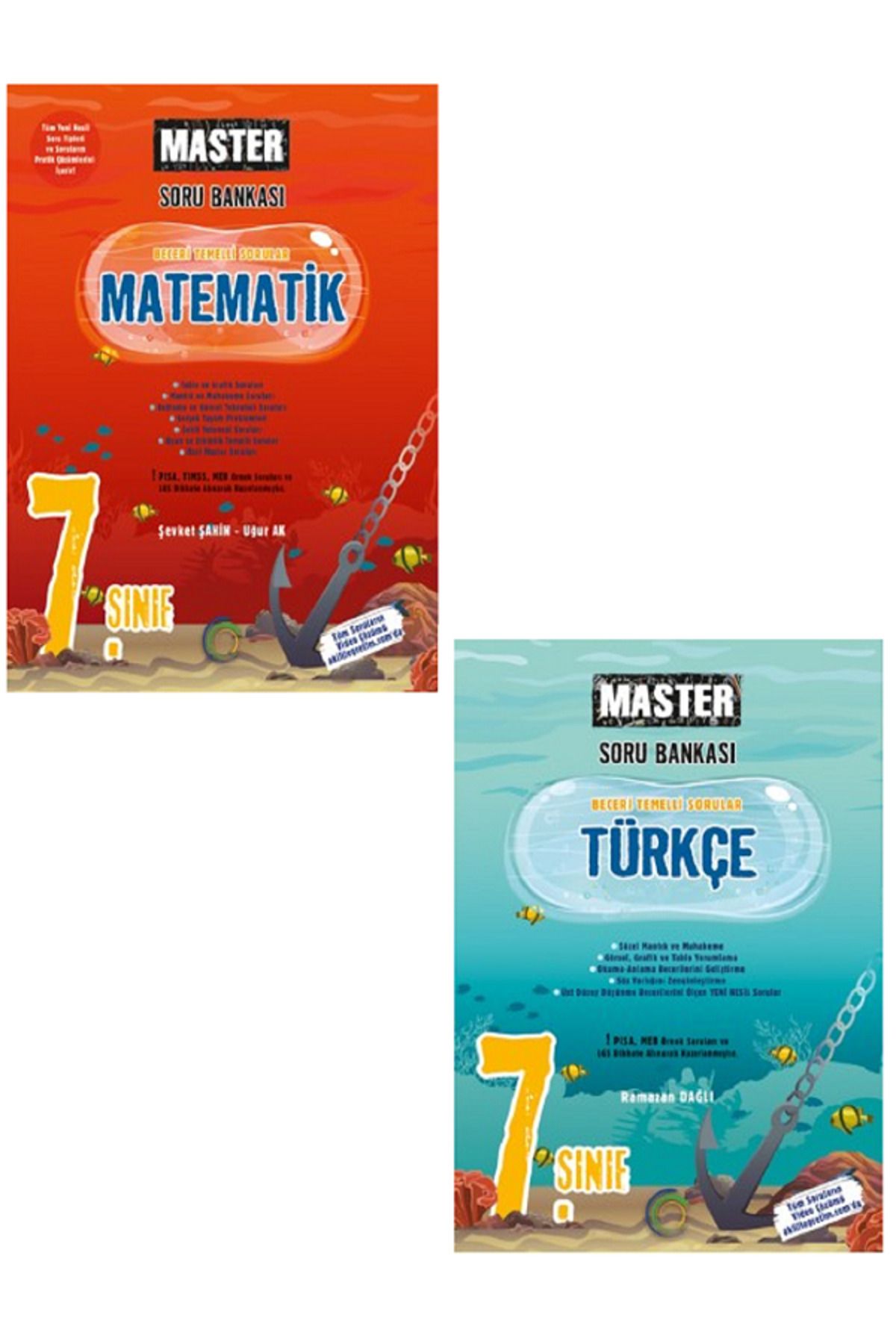 Evrensel İletişim Yayınları 7.Sınıf Okyanus Master Matematik + Türkçe Soru Bankası / Beceri Temelli Sorular / 2 KİTAP