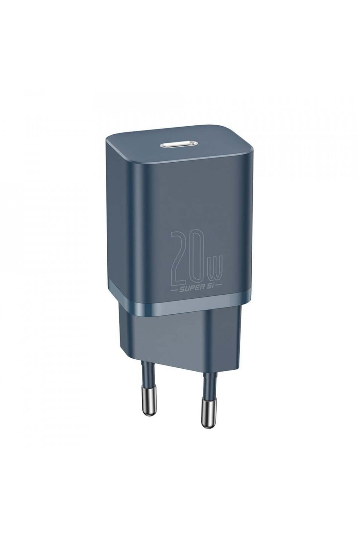 Baseus-Super Si wall charger with Type-C to Lightning cable, PD, 20W, (TZCCSUP-B03) - Blue 3