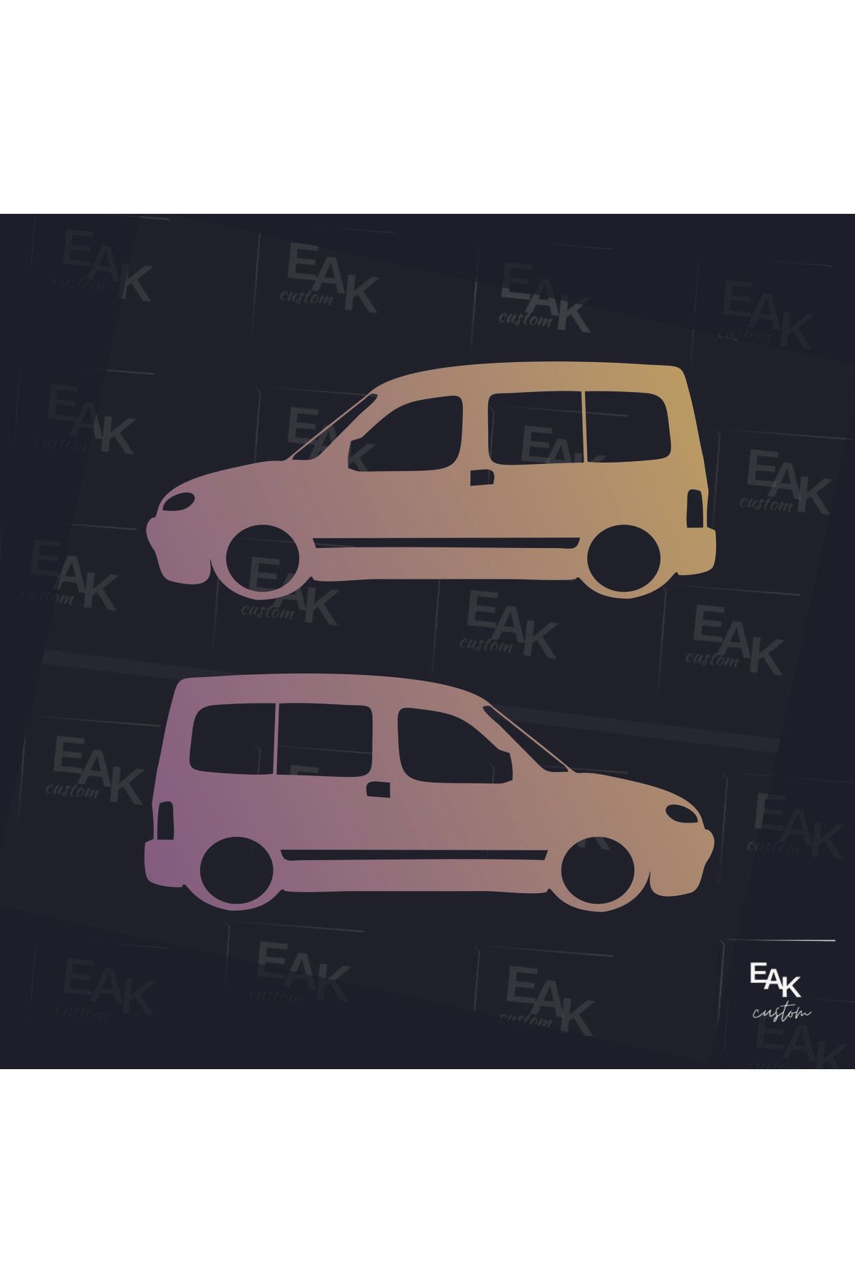 eakcustom PEUGEOT PARTNER oto sticker (18cm x 8cm ) (2 ADET)