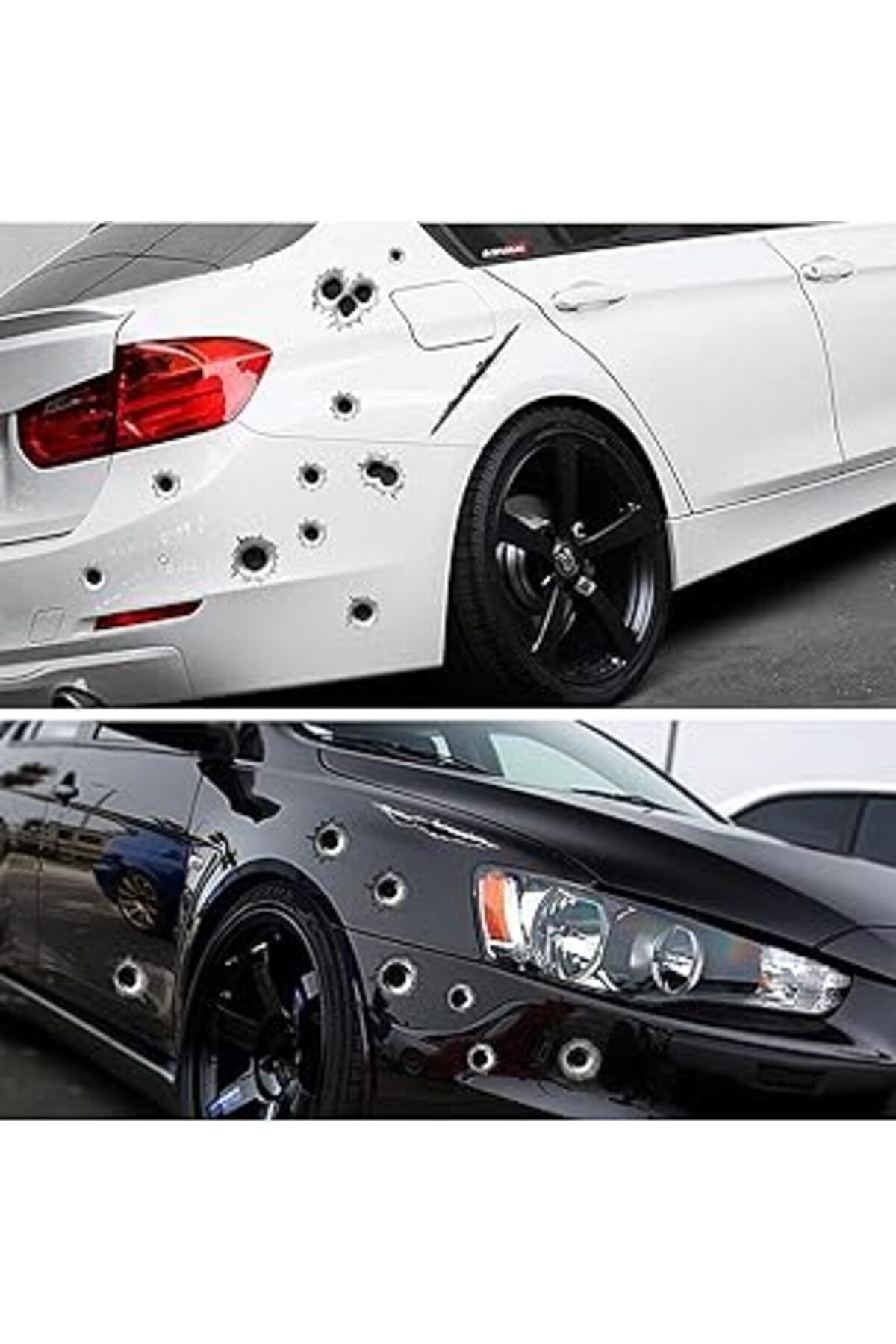 Mu Art Ahşap Mobee 3D Kurşun Delik Sticker Araba Motosiklet Araç 3D Çıkartma Sticker
