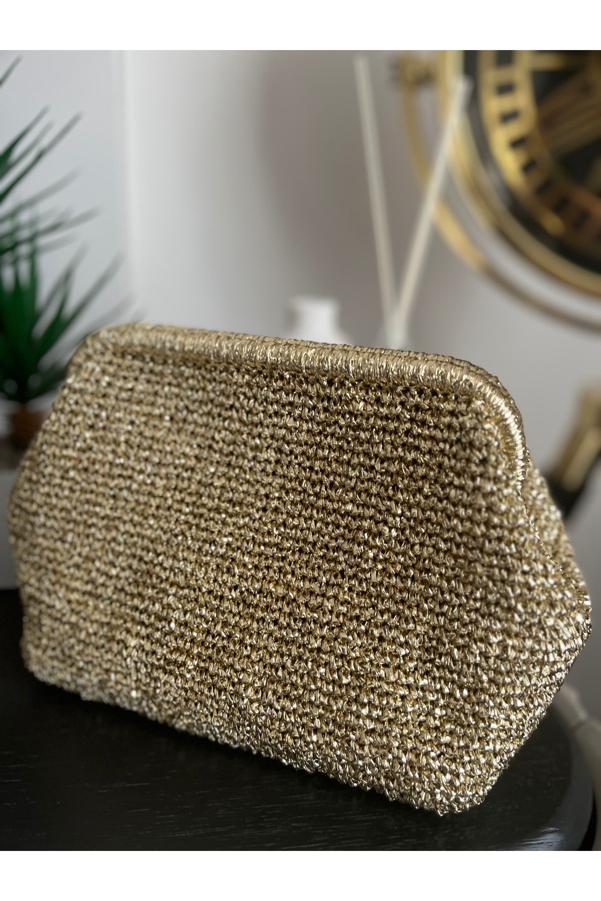 BAGS Burslu GoldnClutch Çanta