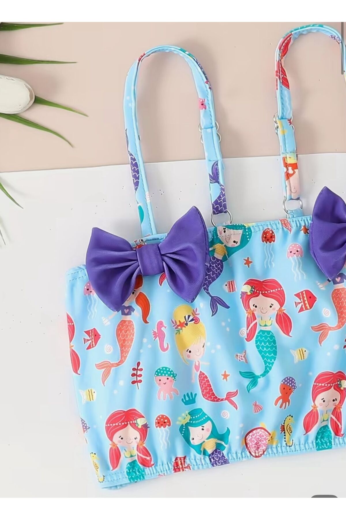 3b kids deniz kızı bebek mayo bikini takımı şapkalı korumalı fotoğrafı 3 (önizleme)
