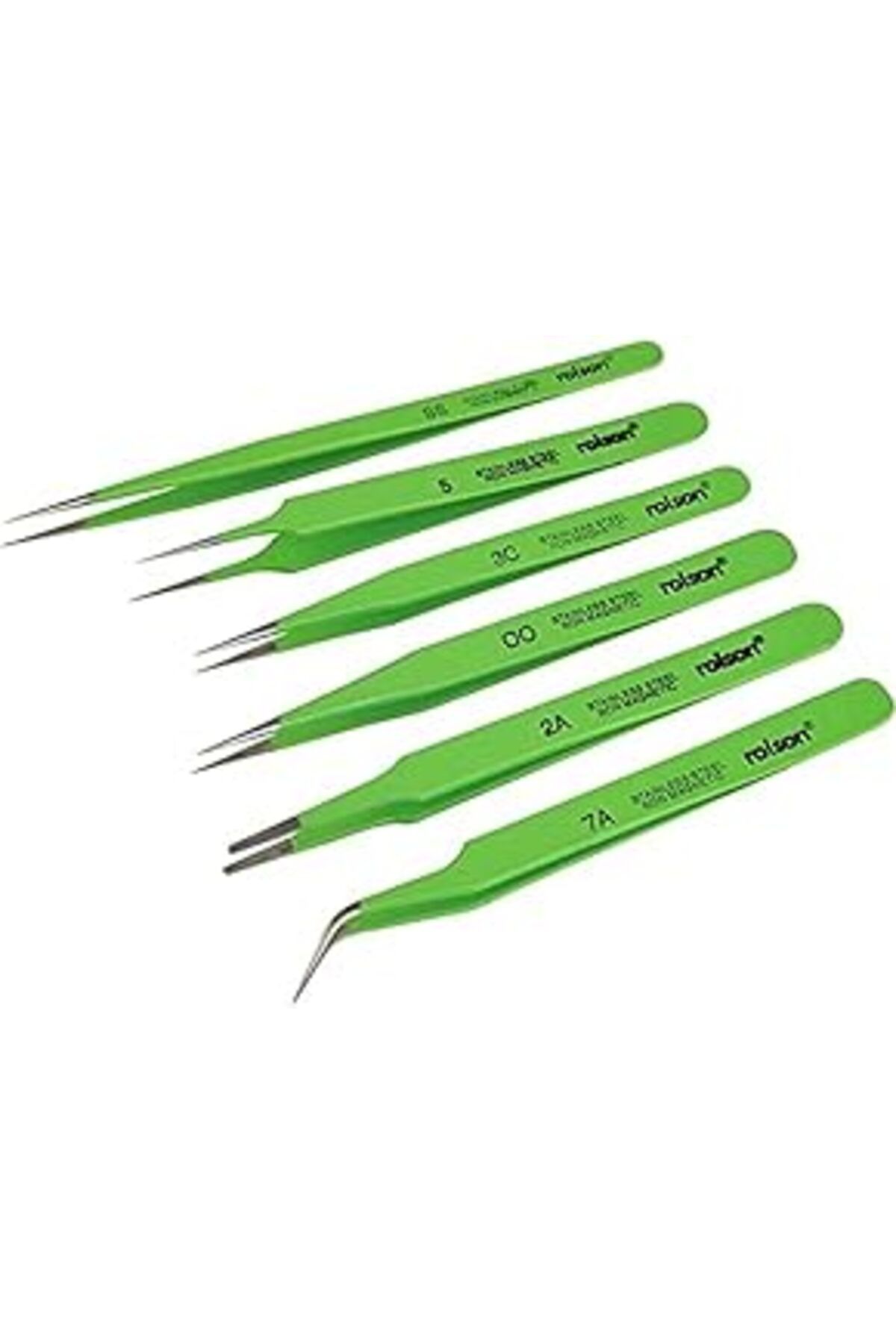 Pazarcan Rolson 59102 6 Pc Epoxy Coated Tweezers