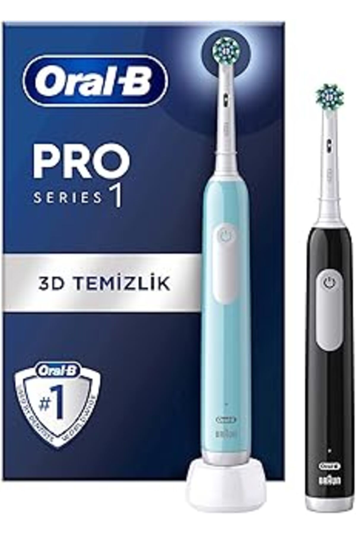 TBSProjects Pro Series 1 İkili Paket, Siyah Ve Mavi Elektrikli Diş Fırçaları, 2 Diş Fırçası Başlığı, Tasarımı