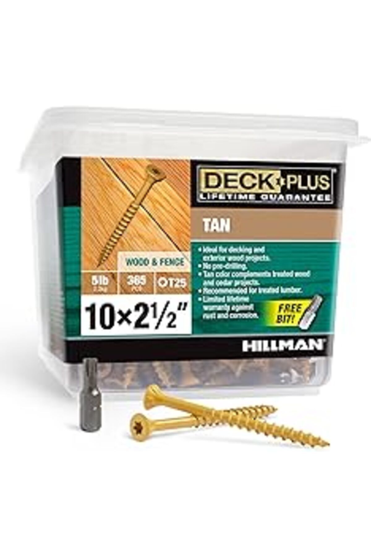 Pazarcan Deck Plus Ahşap Vidalar, Tan Dış Vidalar, 10-2.5", 5 Lb Kutu, 48416