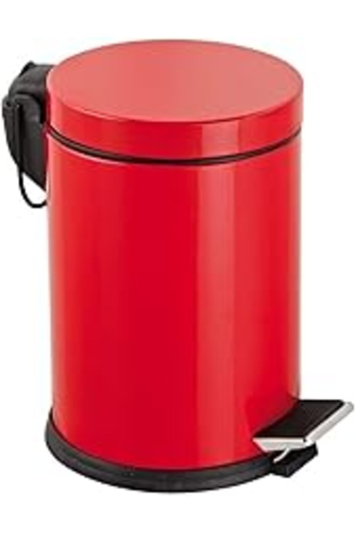 TBSProjects Vinoks Premium Serisi 5 Litre Hacimli Paslanmaz Banyo-Mutfak Pedallı Çöp Kovası Kırmızı