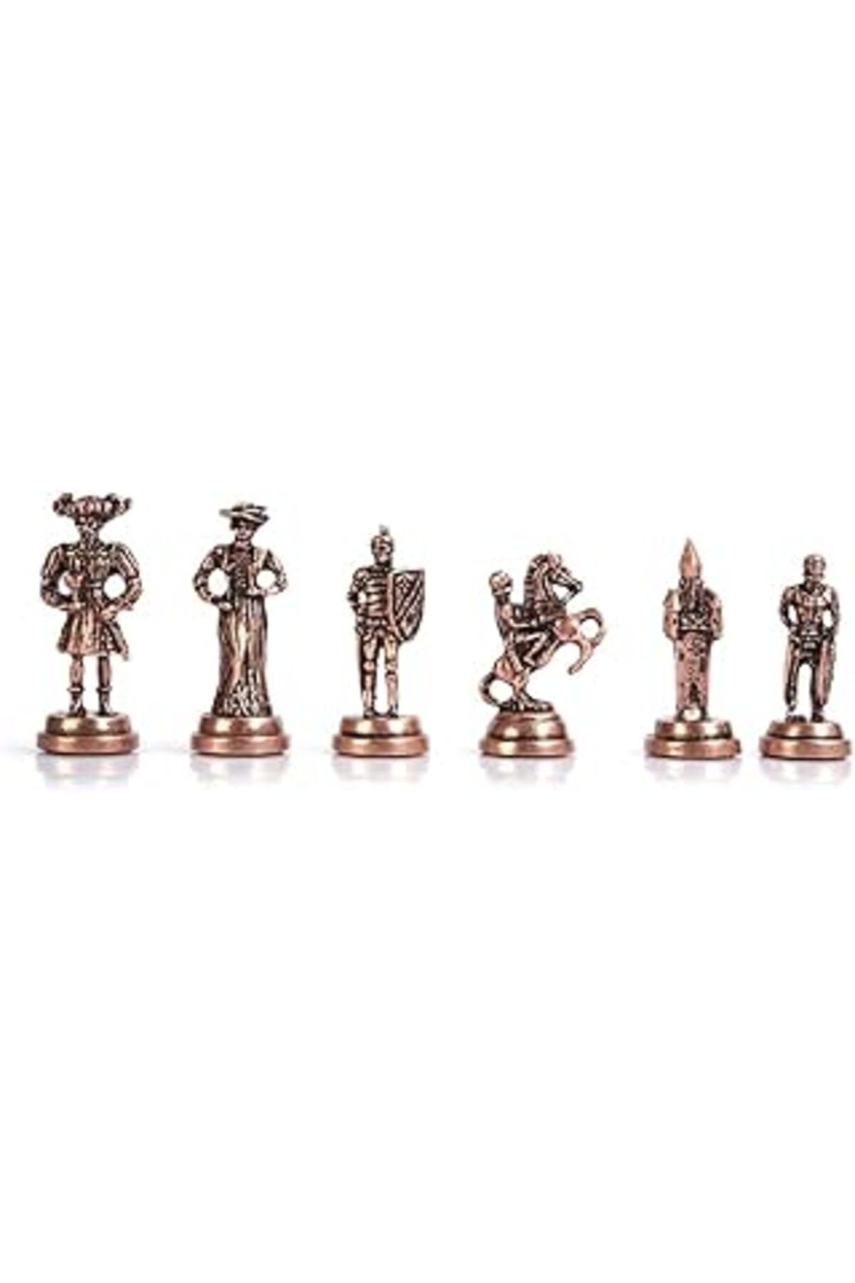 Qedii Gifthome Orta Boy Metal İspanyol Satranç Taşı Antik