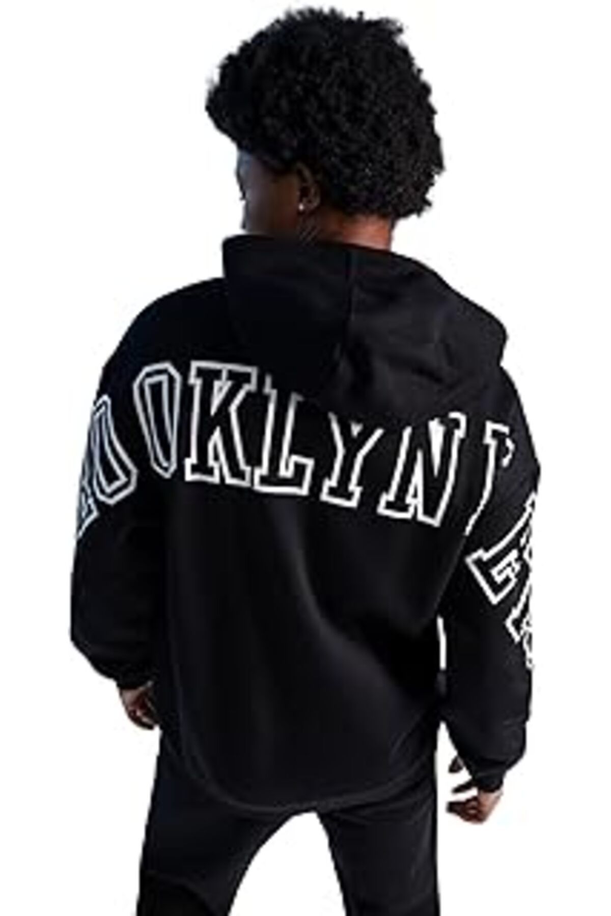 NETWORK ART Defactofit Nba Brooklyn Nets Boxy Fit Kapüşonlu Kalın Sweatshirt