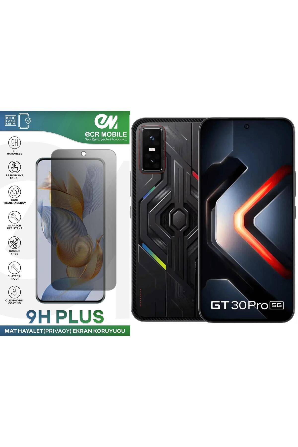Ecr Mobile Infinix GT30 Pro Ekran Koruyucu Tam Uyumlu 9H Esnek Nano Kırılmayan MAT HAYALET(Privacy)