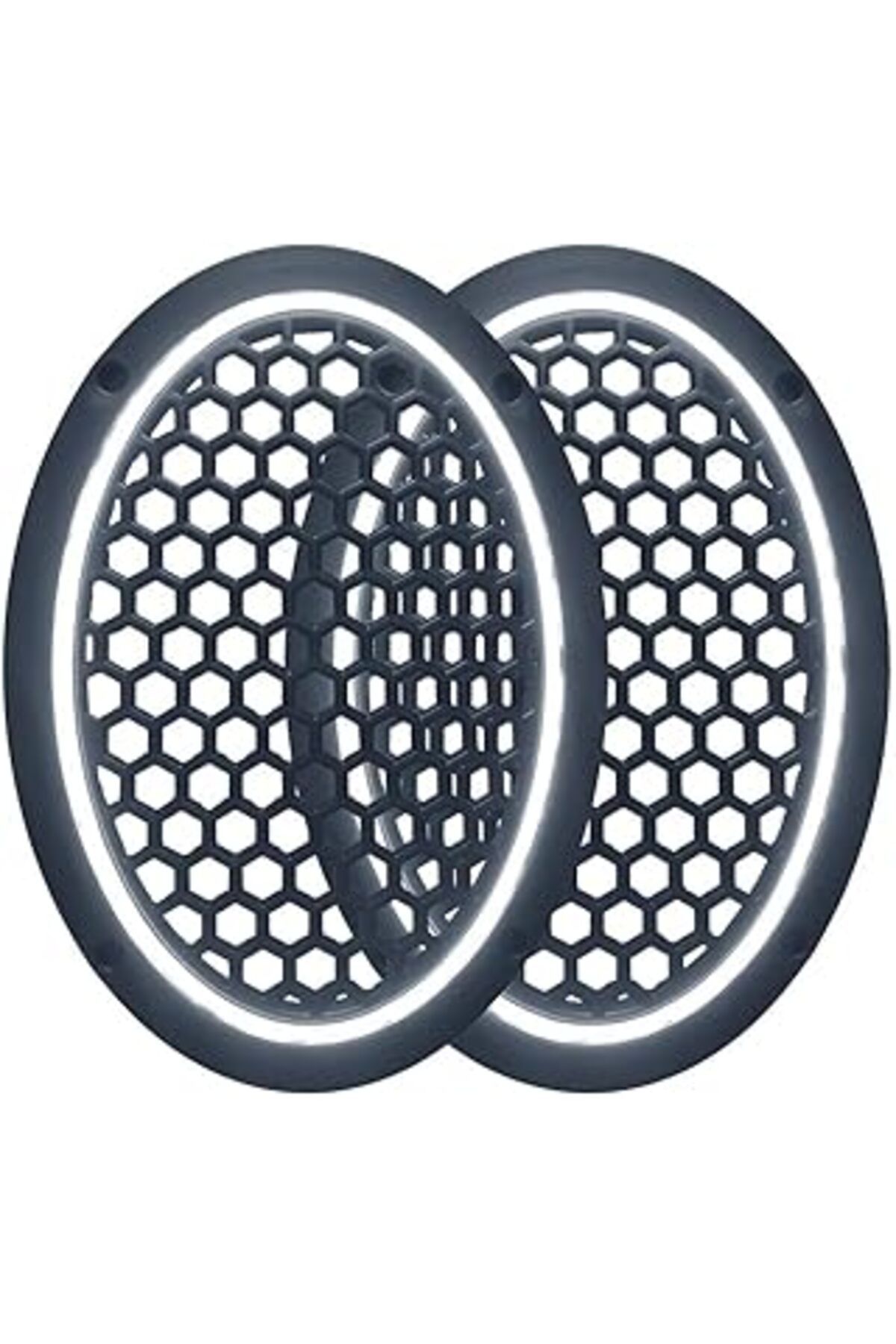NETWORK ART Neon Işıklı (6X9) İnç Kaliteli Plastik Hoparlör Ve Midrange Kapağı - 2 Adet - Beyaz
