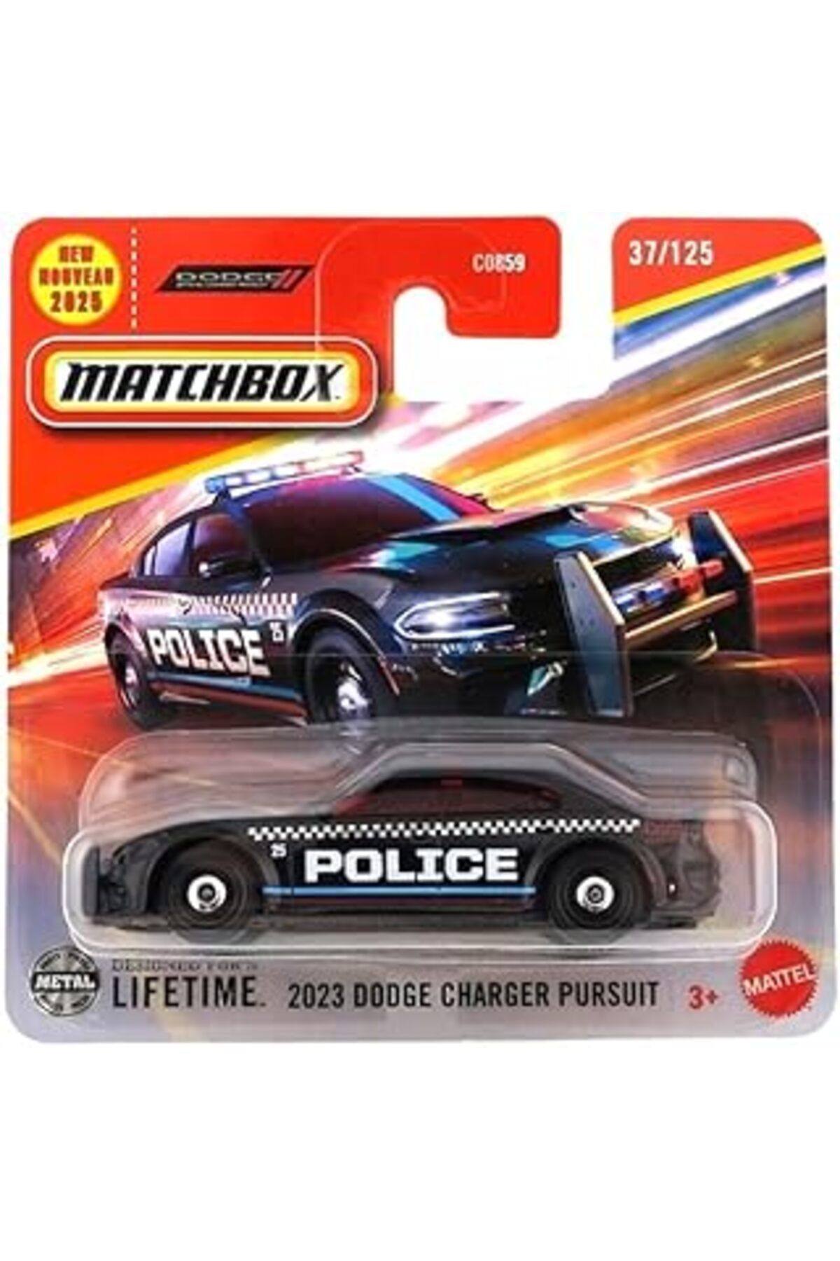 Karachil C0859 Mtchbox 1:64 Tekli Arabalar 2023 Dodge Charger Pursuit Jbr18