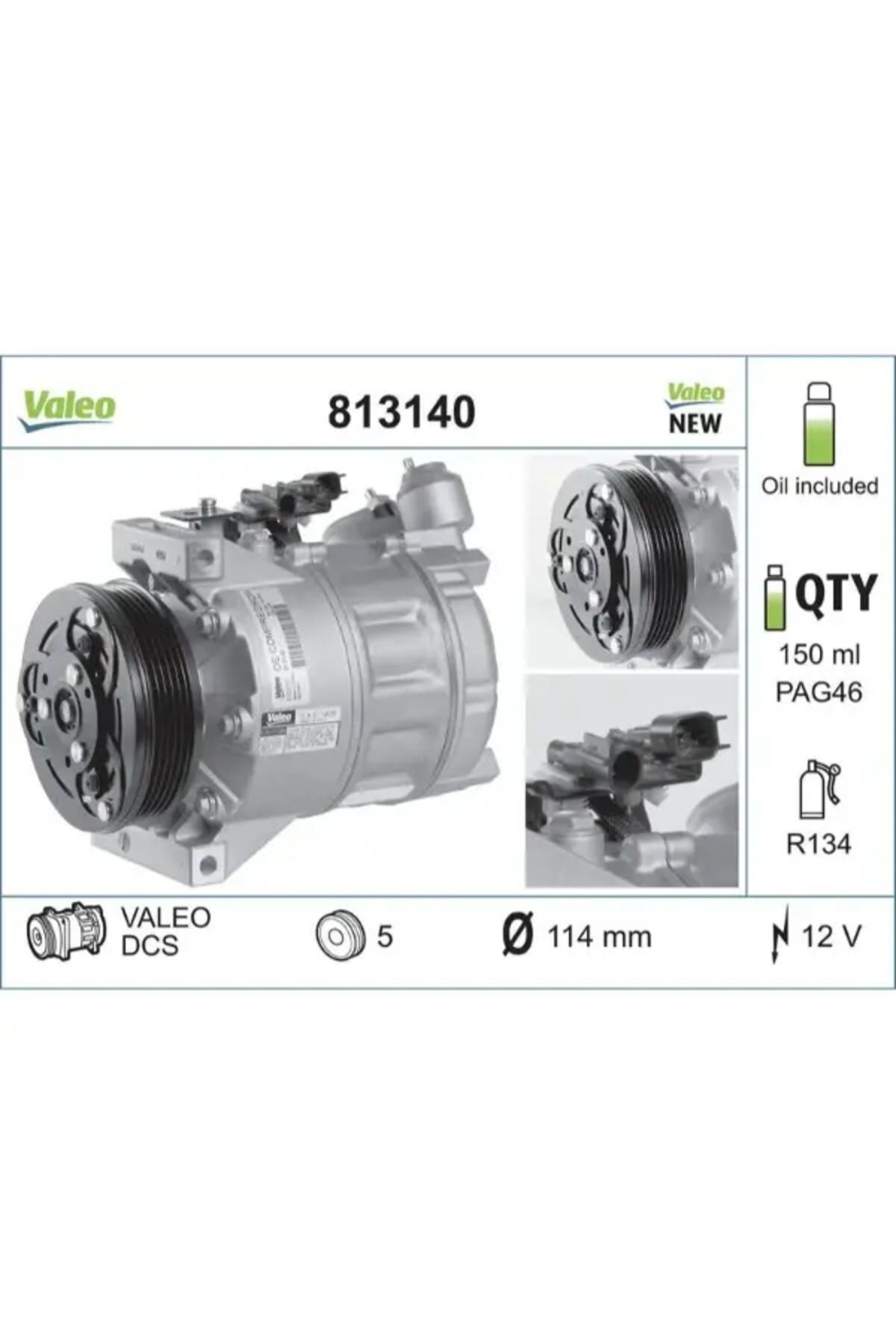VALEO KLIMA KOMPRESOR VOLVO XC60 2008 S80 II (124) 2.5 T 1012 V70 III (135) D3 0715 XC60 I SUV (156) D5