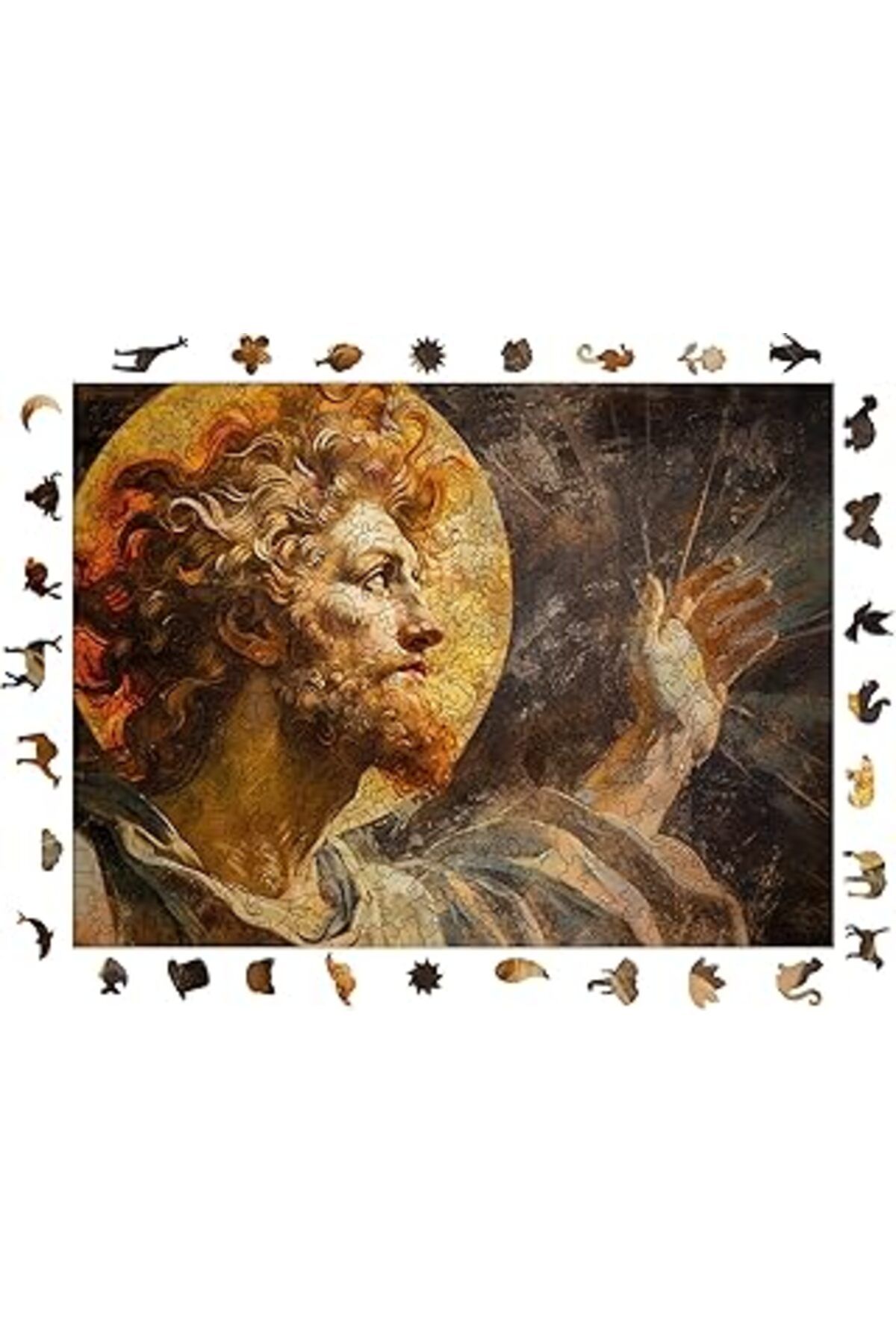 Qedii Pinecone - Ahşap Puzzle Yetişkinler Için - Güneş Tanrısı "ra" Benzersiz Parçalı Puzzle - 450 Parça