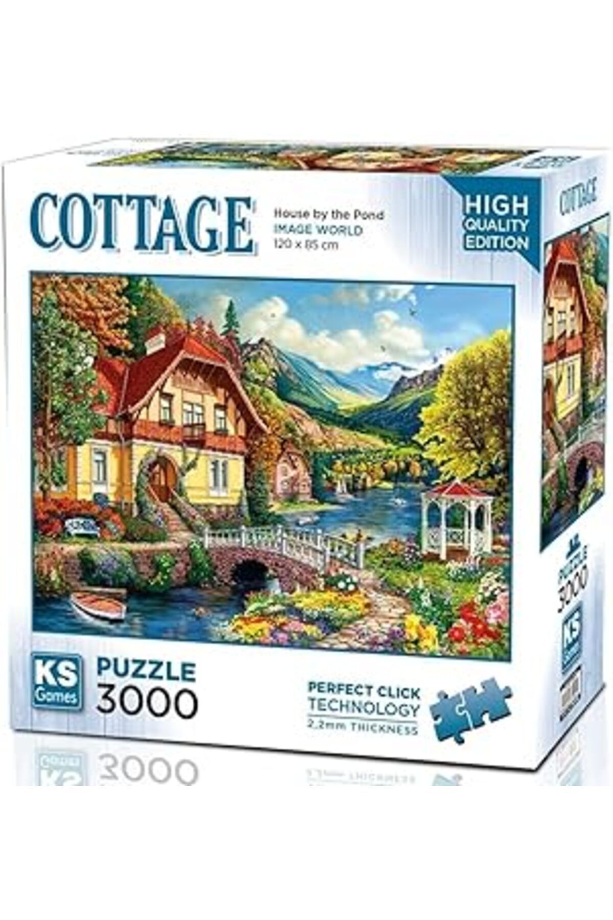 Karachil Ks Games 3000 Parça Gölet Kenarındaki Ev Puzzle