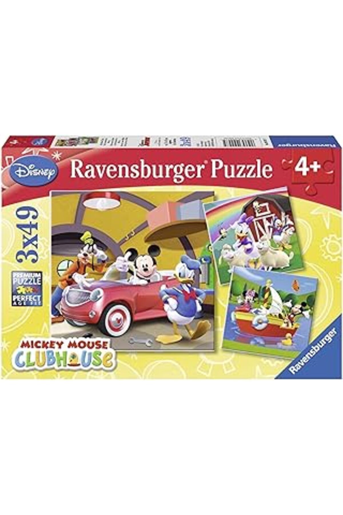 Pazarcan Ravensburger (92475) - 3 X 49 Parça Puzzle Wd, Mickey Club House